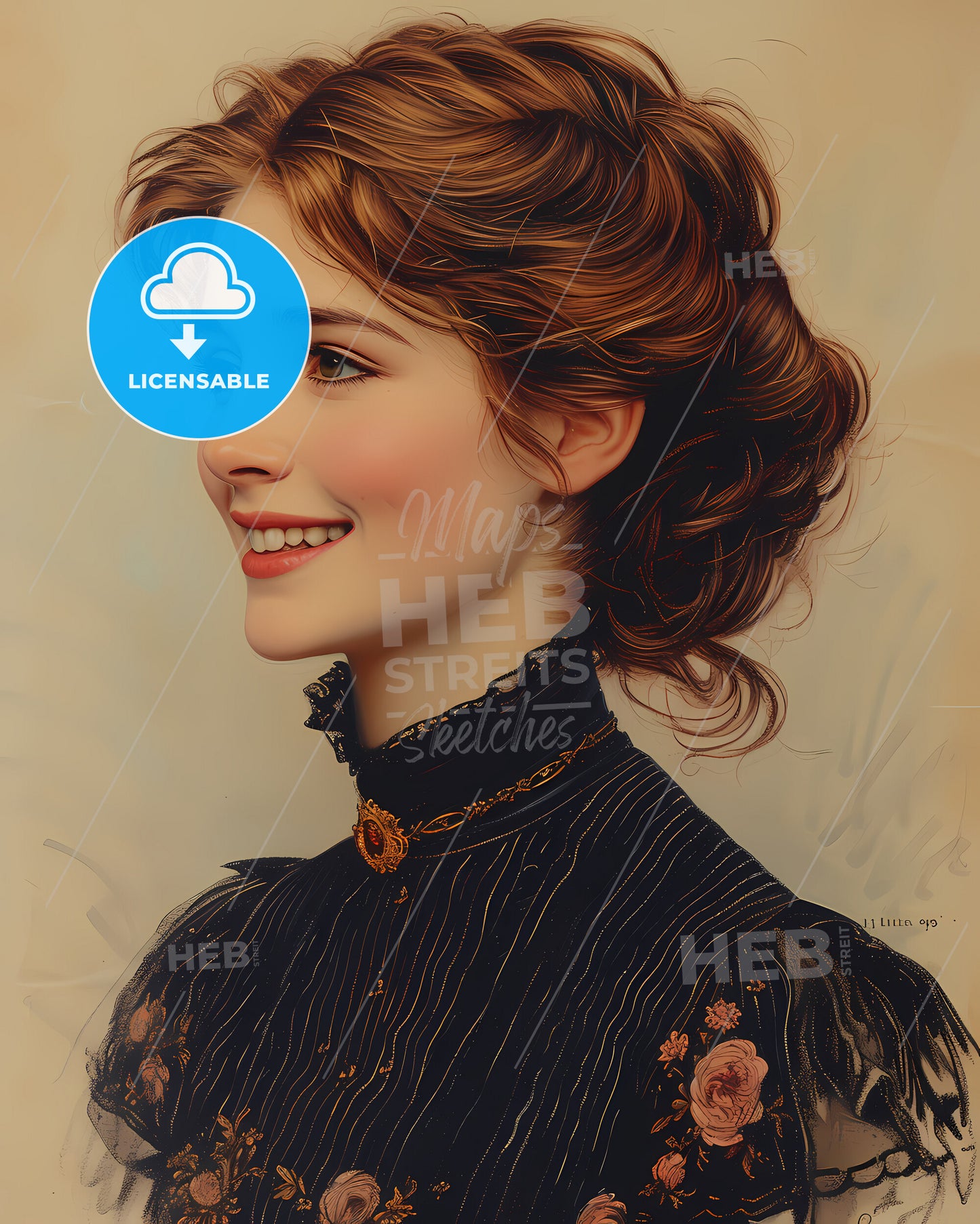 Lillie, Langtry, 1853 - 1929, a woman with red hair