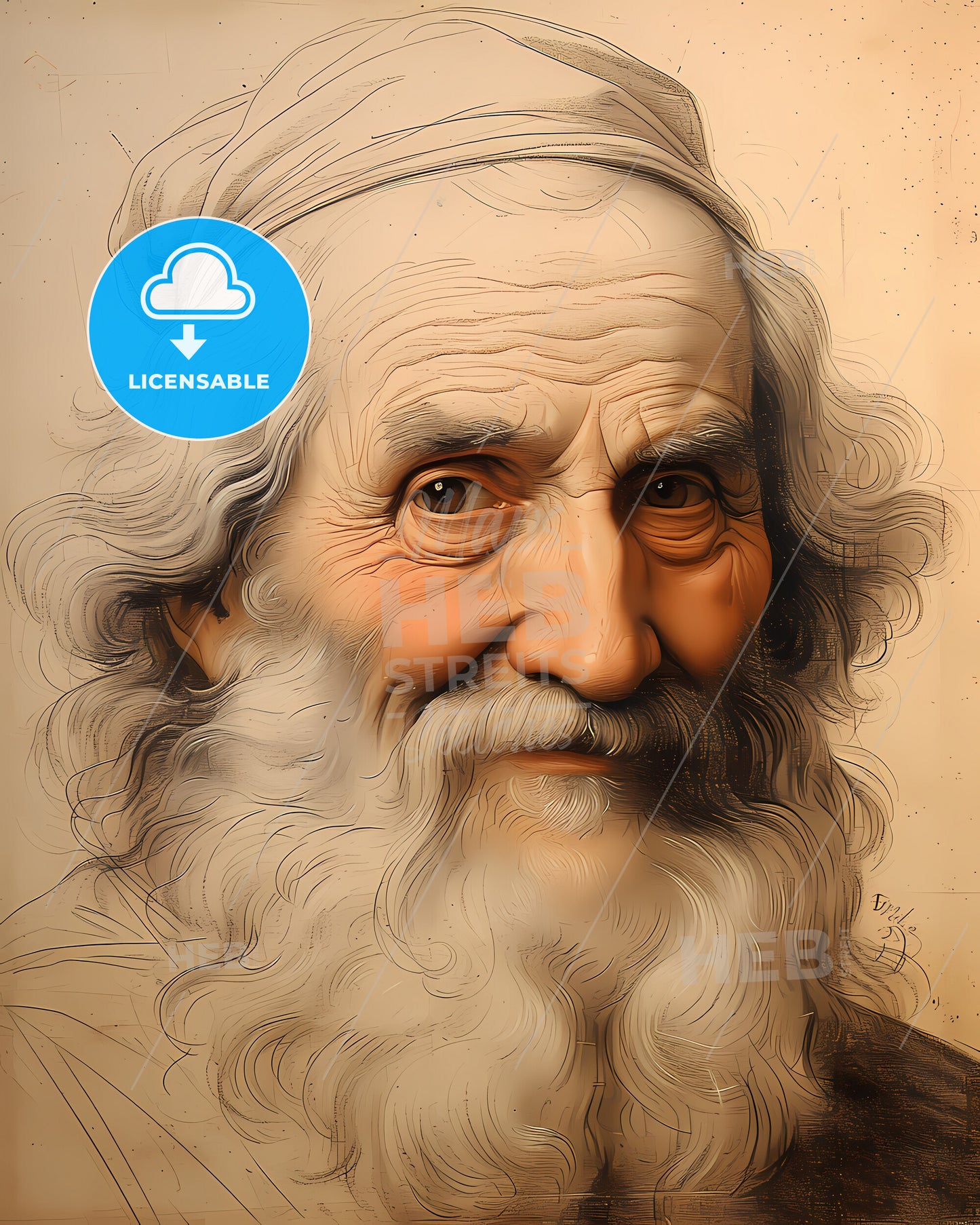 Leonardo, da Vinci, 1452 - 1519, a painting of a man with a beard