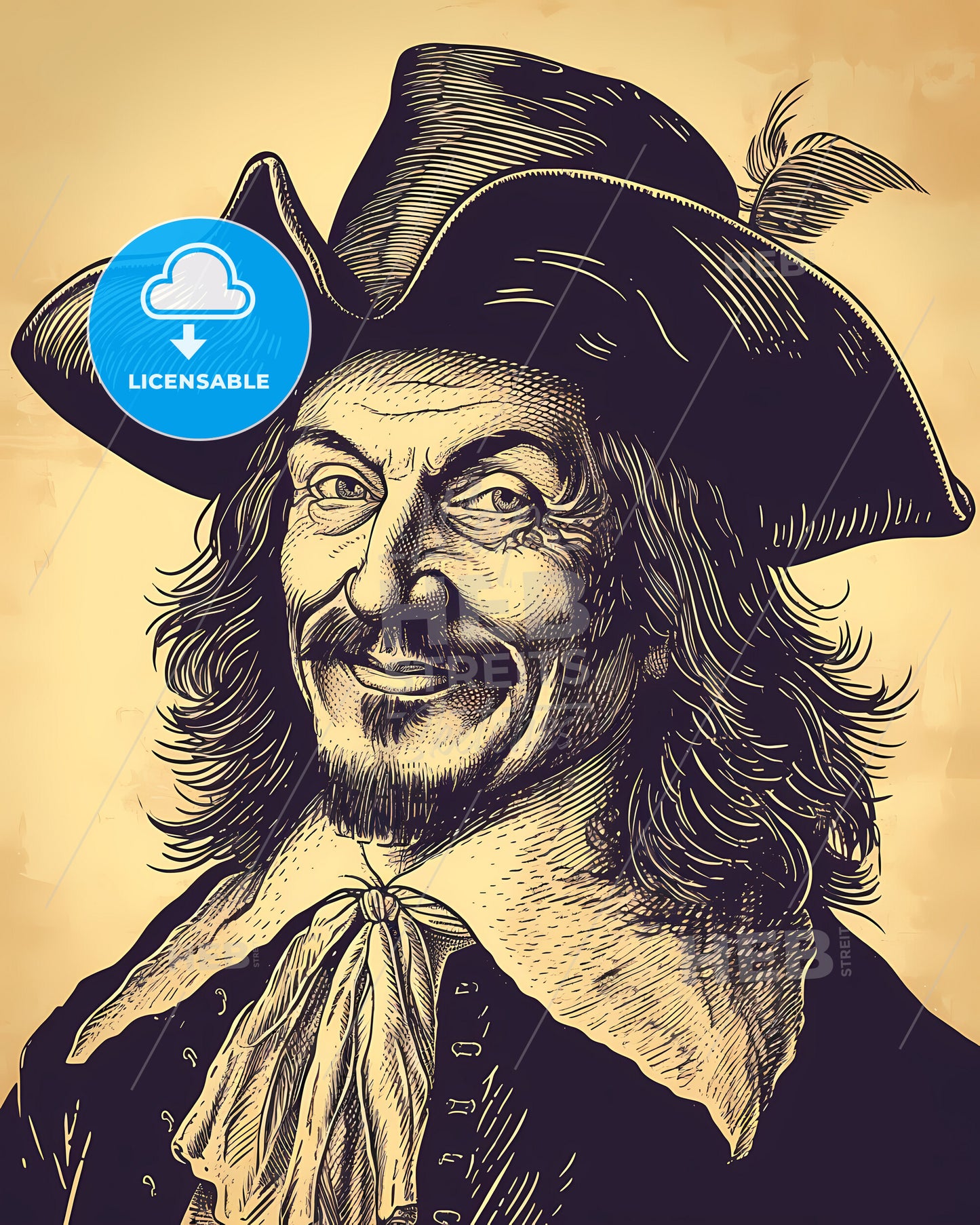 John, Bunyan, 1628 - 1688, a man in a pirate garment