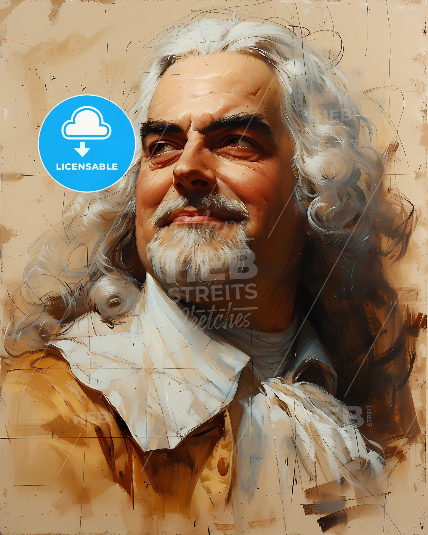 George, Frideric Handel, 1685 - 1759, a man with long white hair and beard