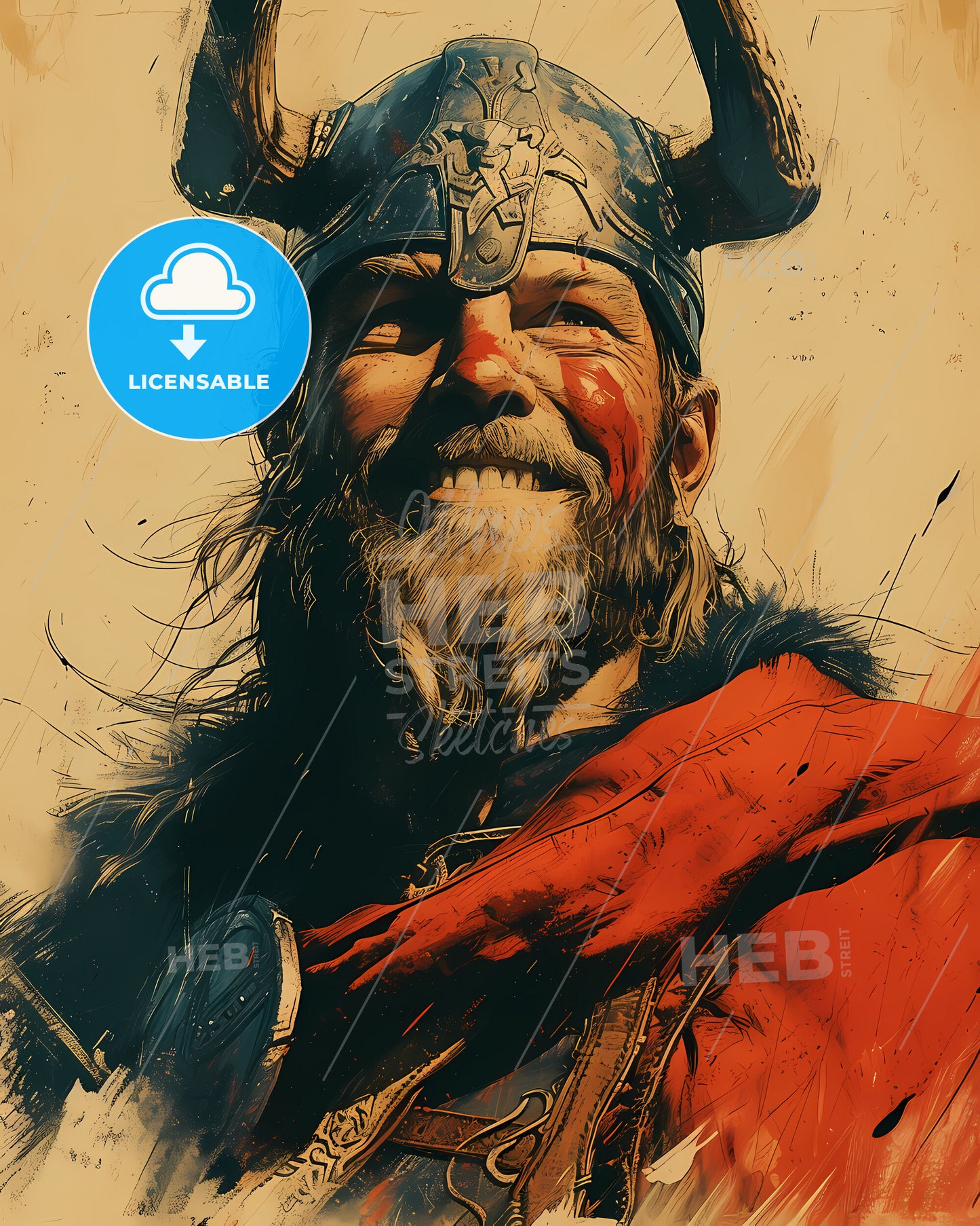 Ivar, the Boneless, c. 9th century - c. 873, a man wearing a viking helmet