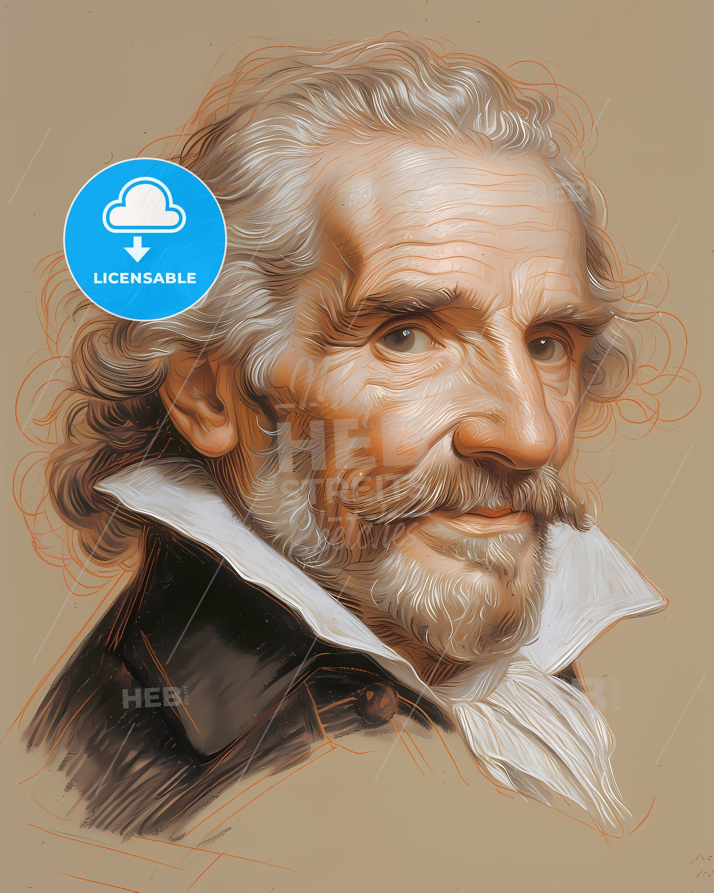 Francesco, Maria Grimaldi, 1618 - 1663, a man with a beard and mustache