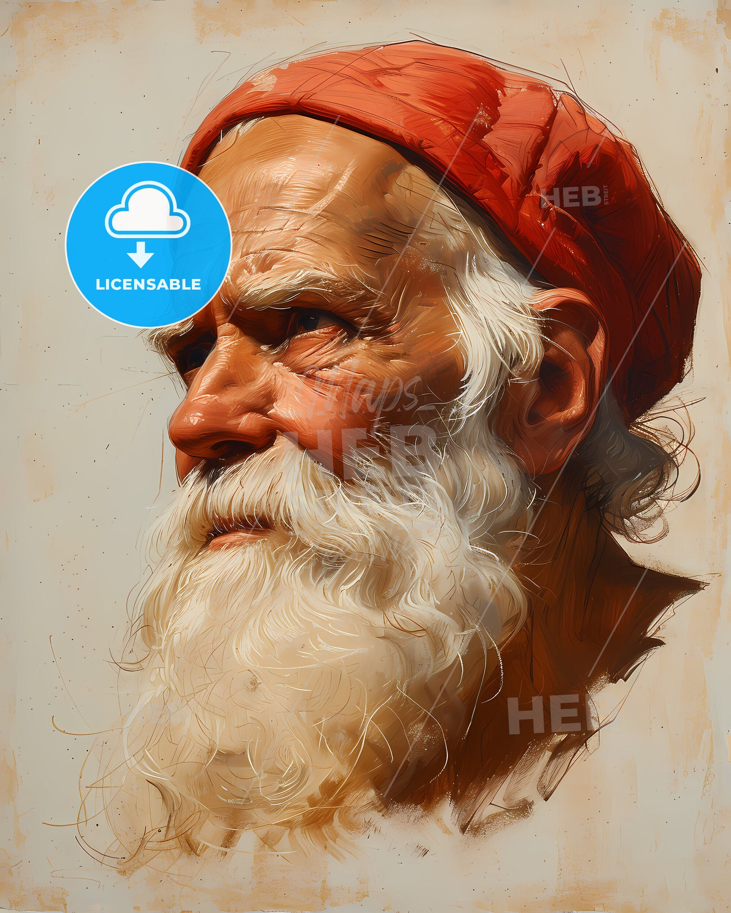 Pythagoras, c. 570 BC - c. 495 BC, a painting of a man with a white beard