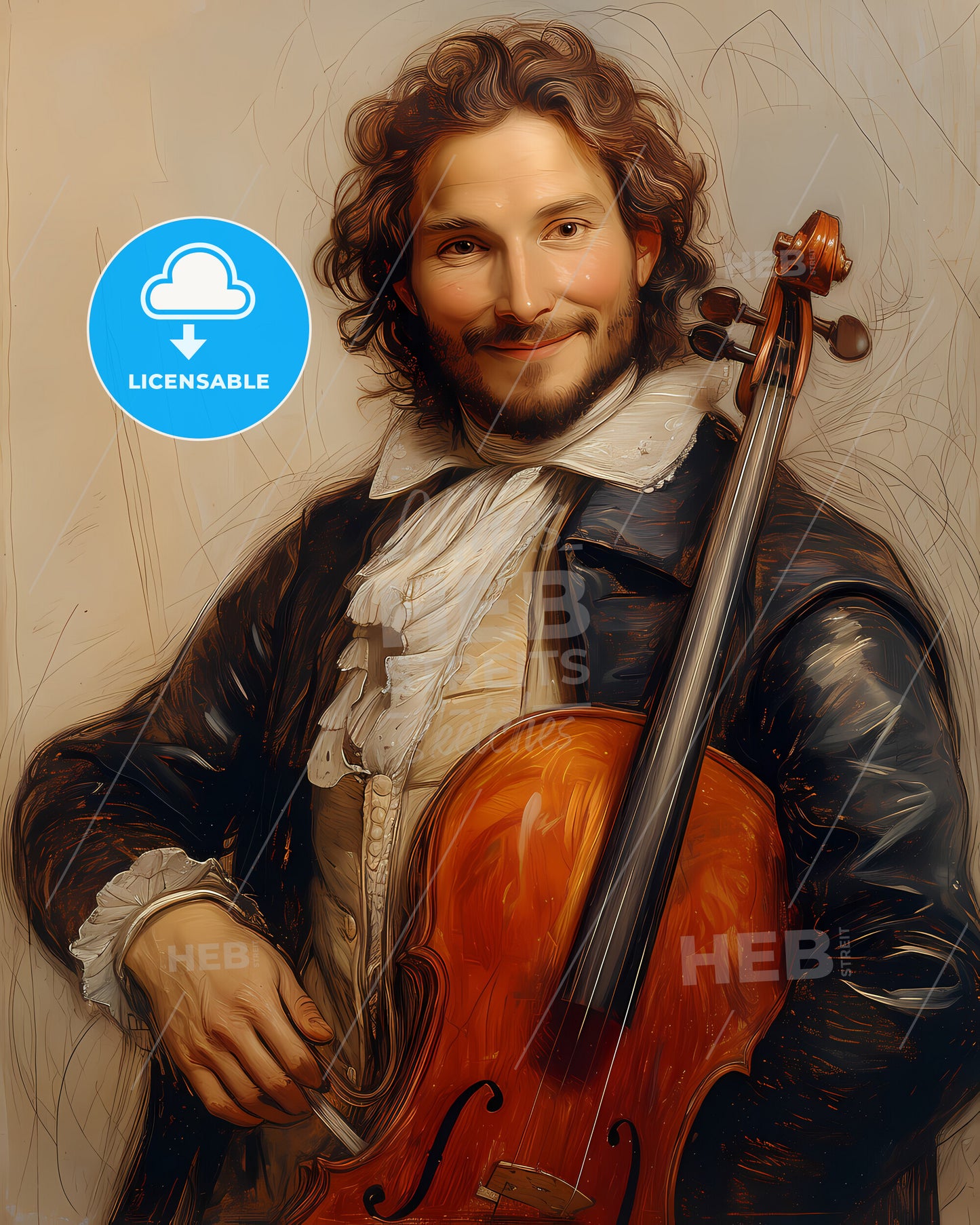 Arcangelo, Corelli, 1653 - 1713, a man holding a cello