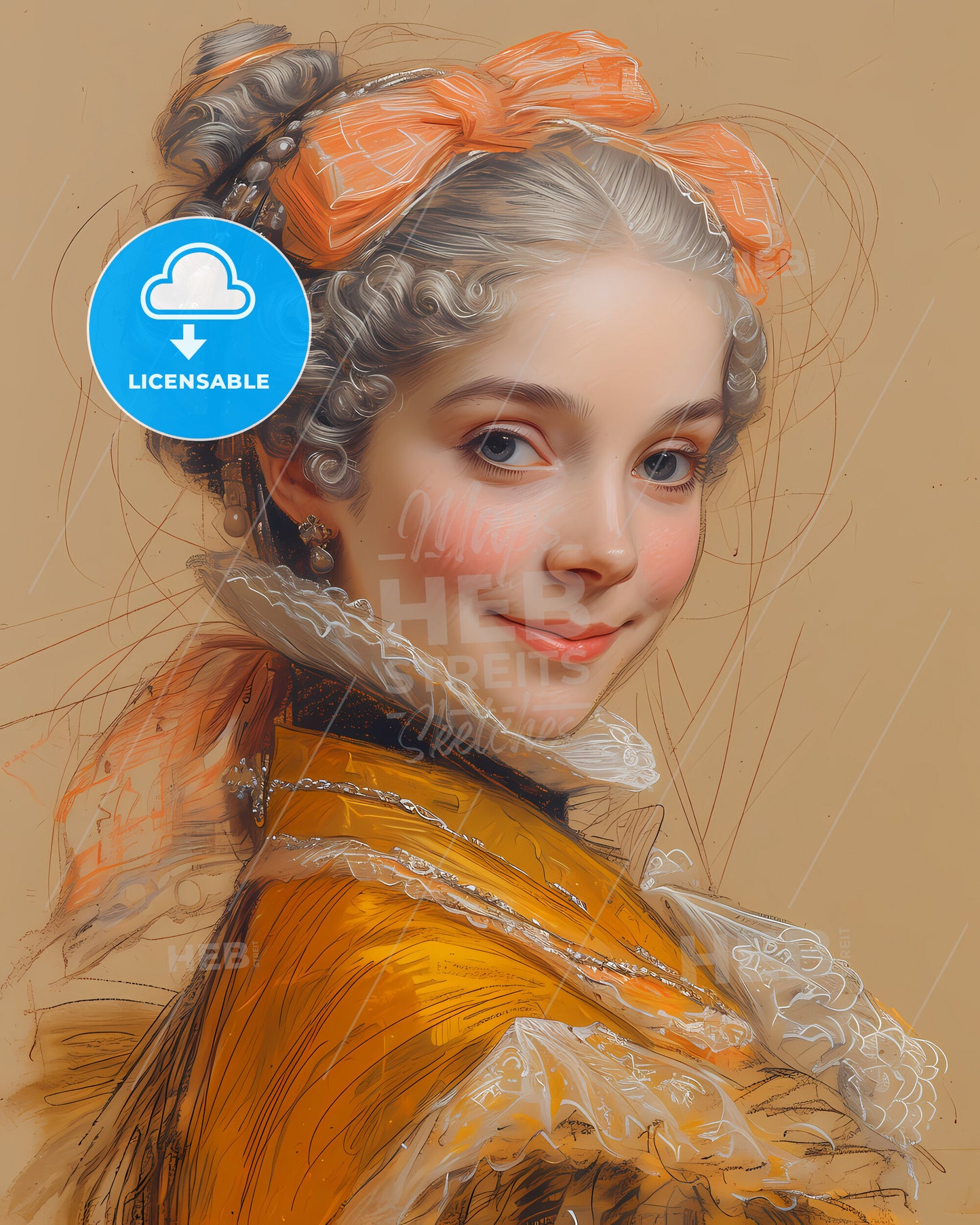 Empress, Maria Theresa, 1717 - 1780, a woman in a yellow dress