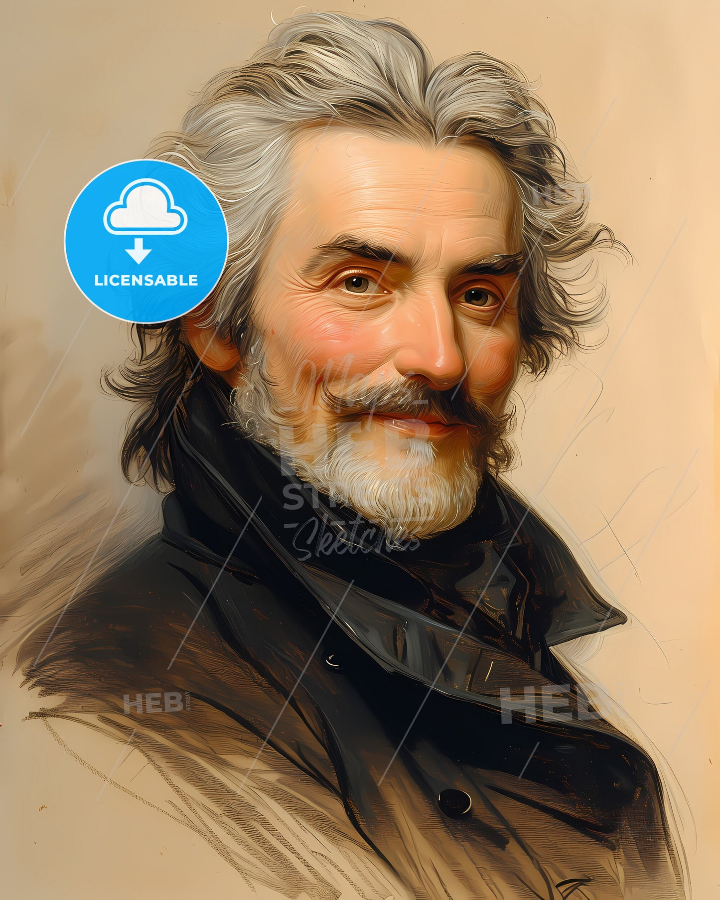 Captain, James Cook, 1728 - 1779, a man with a beard and mustache