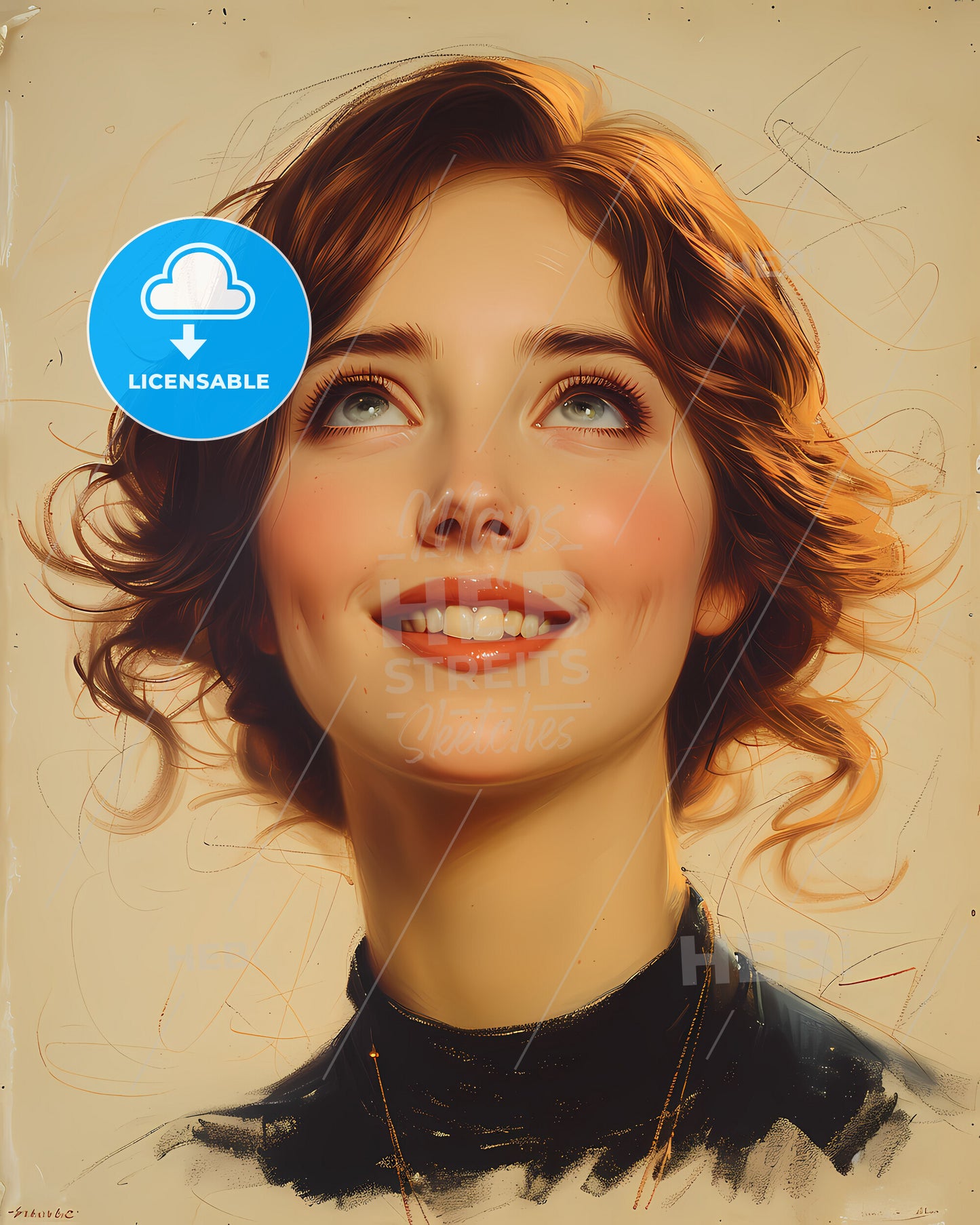 Anna, Held, 1872 - 1918, a woman looking up to the sky