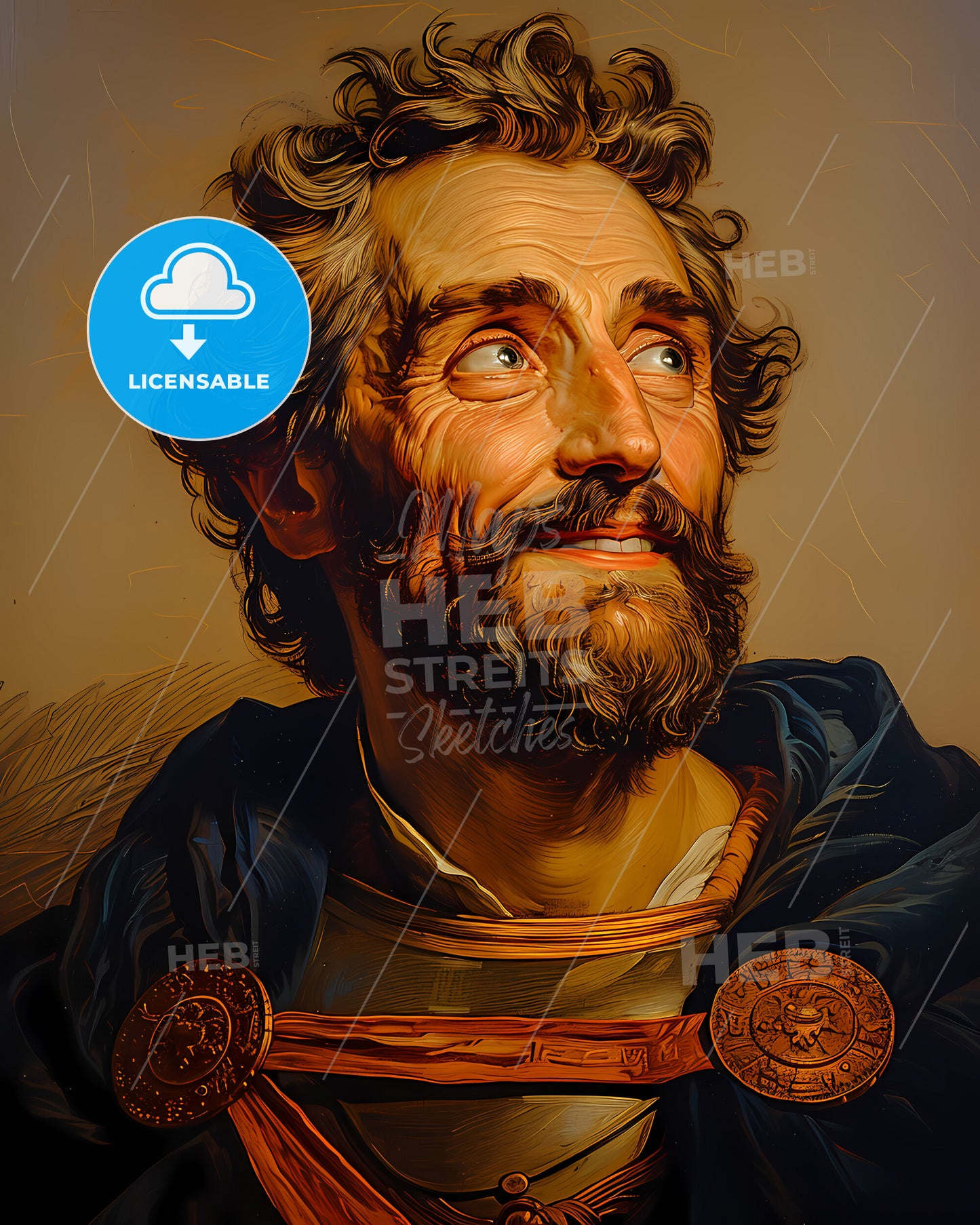 William, the Conqueror, 1028 - 1087, a painting of a man looking up