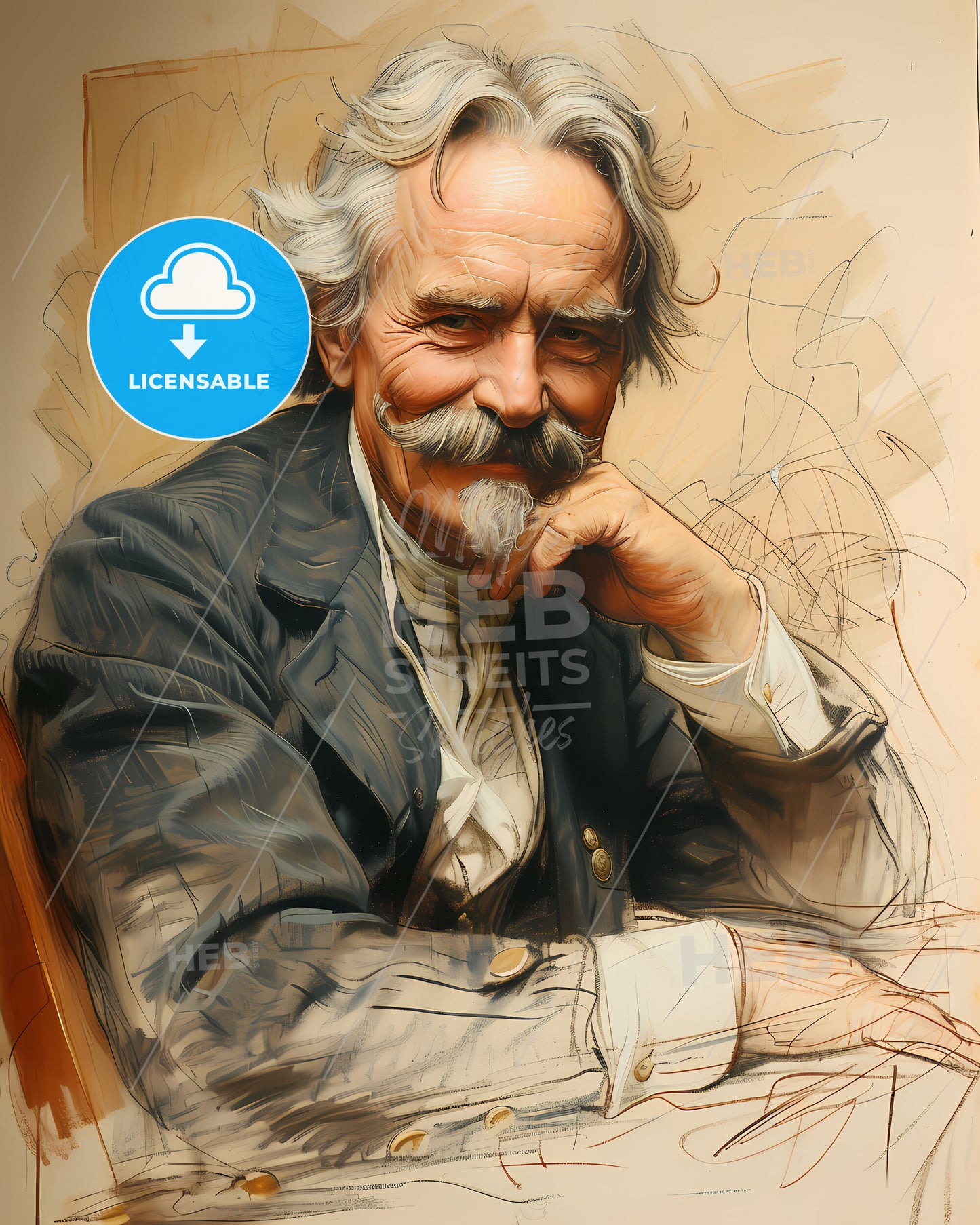 Mark, Twain, 1835 - 1910, a man with a mustache and a mustache