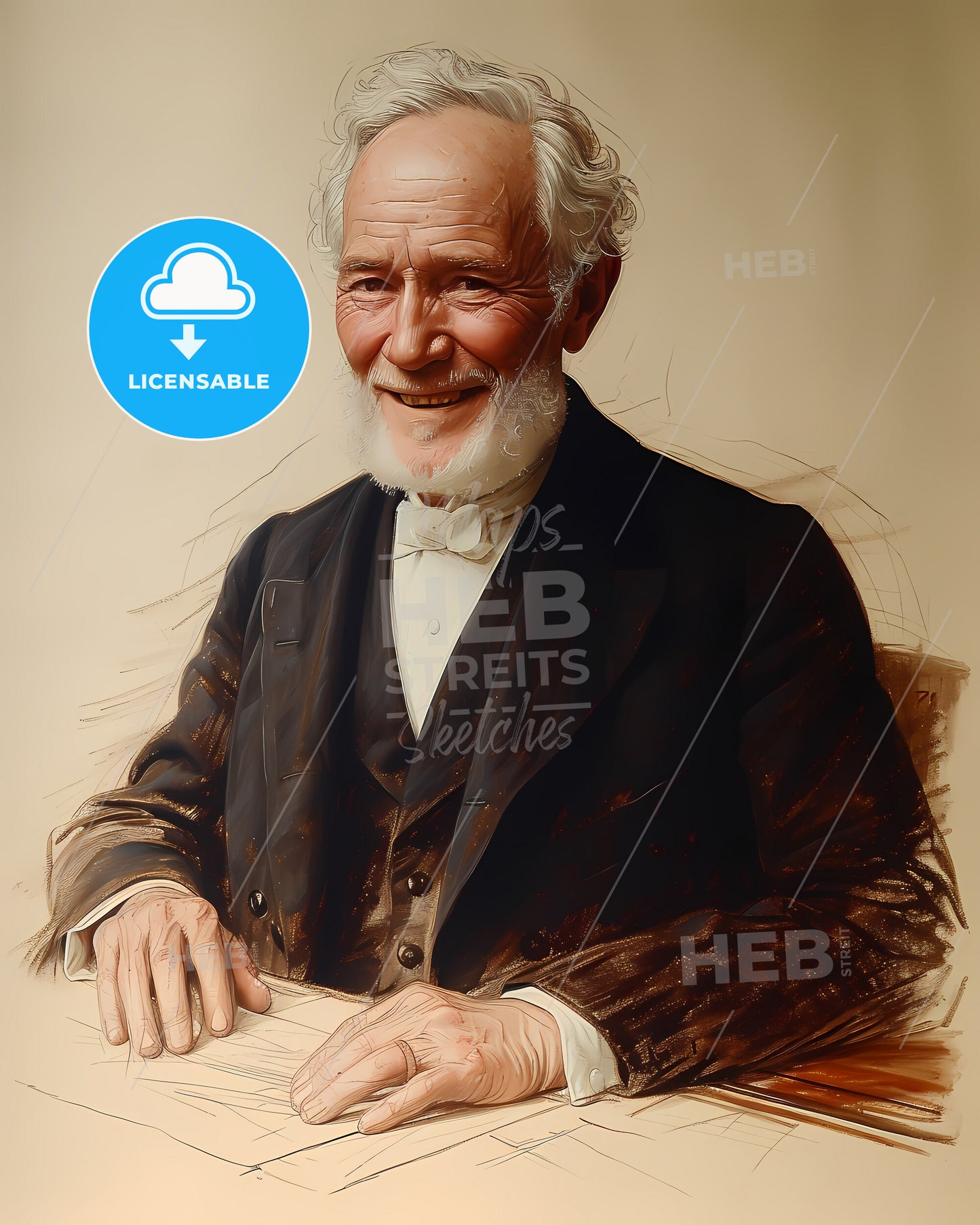 Paul, Broca, 1824 - 1880, a man sitting at a table