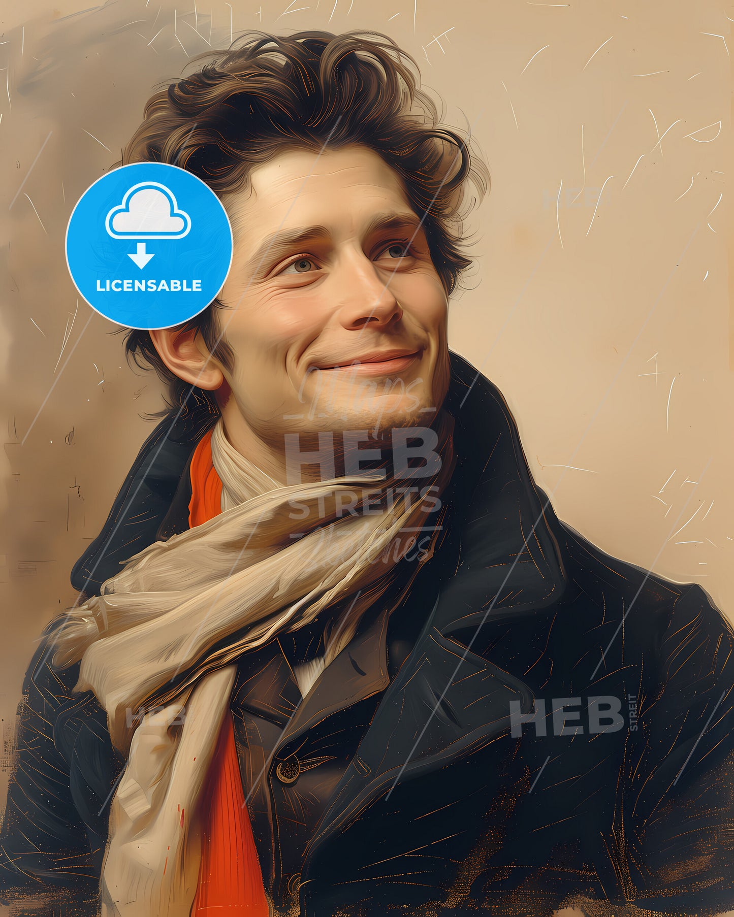 Edwin, Forrest, 1806 - 1872, a man in a coat and scarf