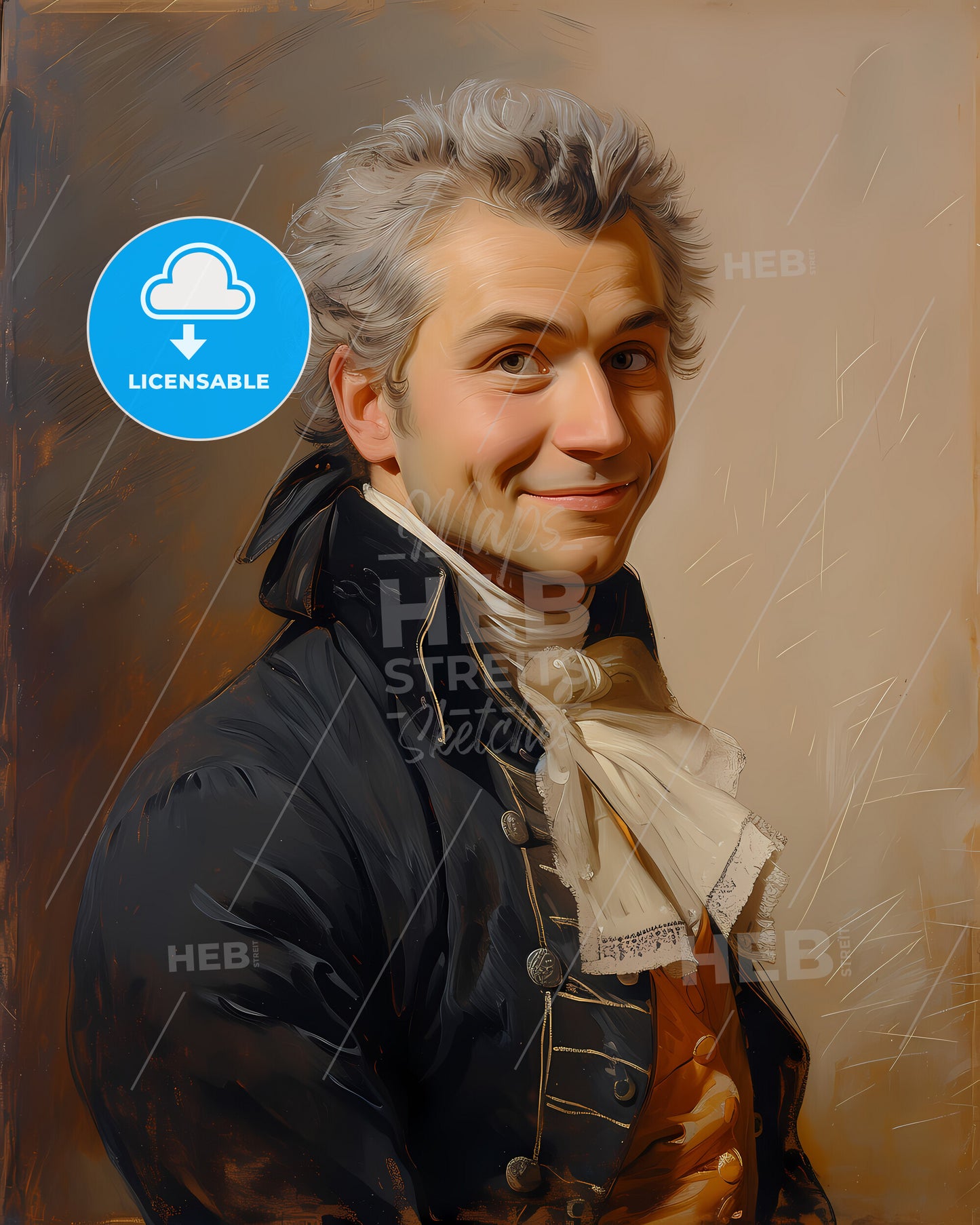 Johann C. Friedrich, Bach, 1732 - 1795, a man in a garment