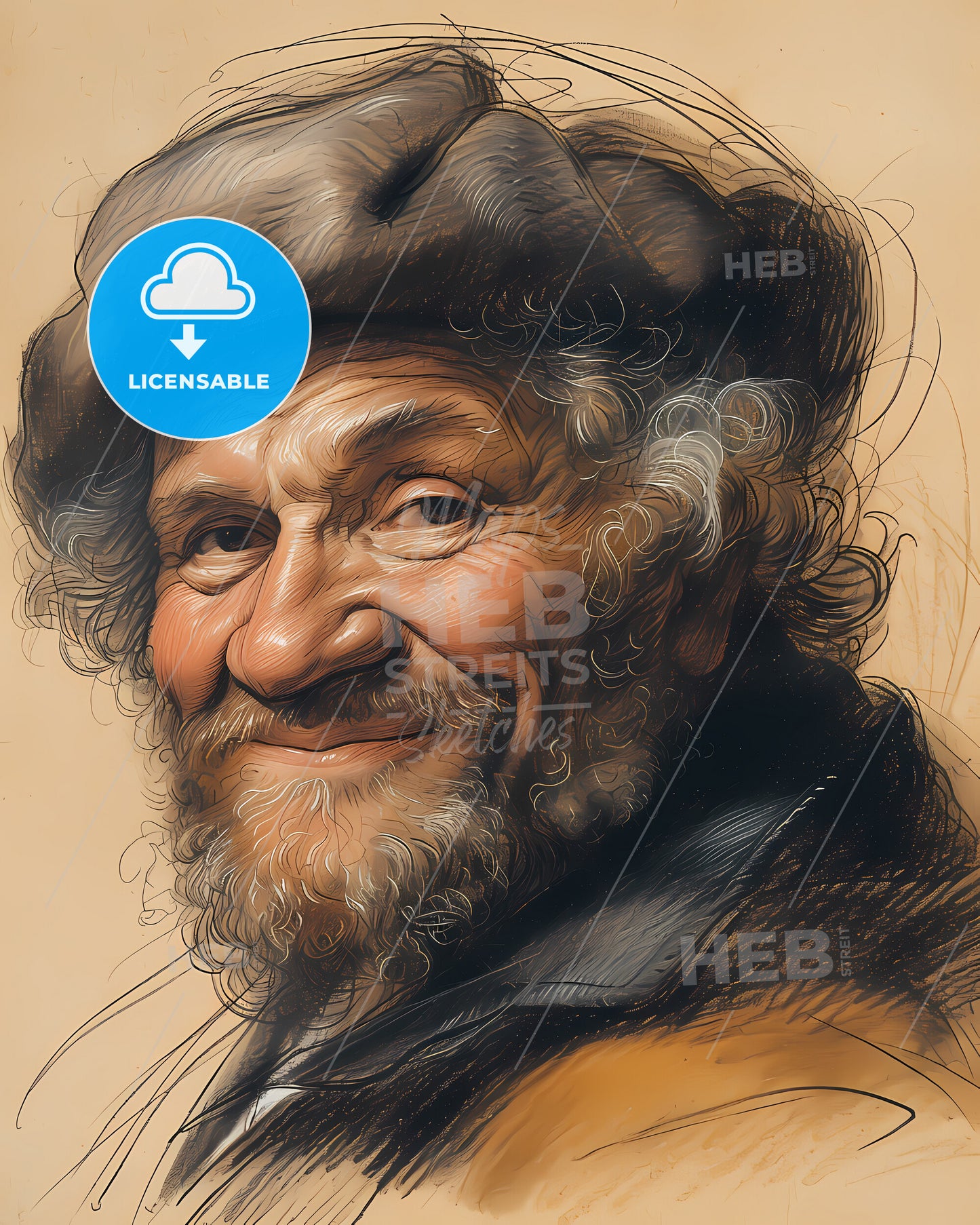 Marin, Mersenne, 1588 - 1648, a man with a beard and mustache wearing a beret