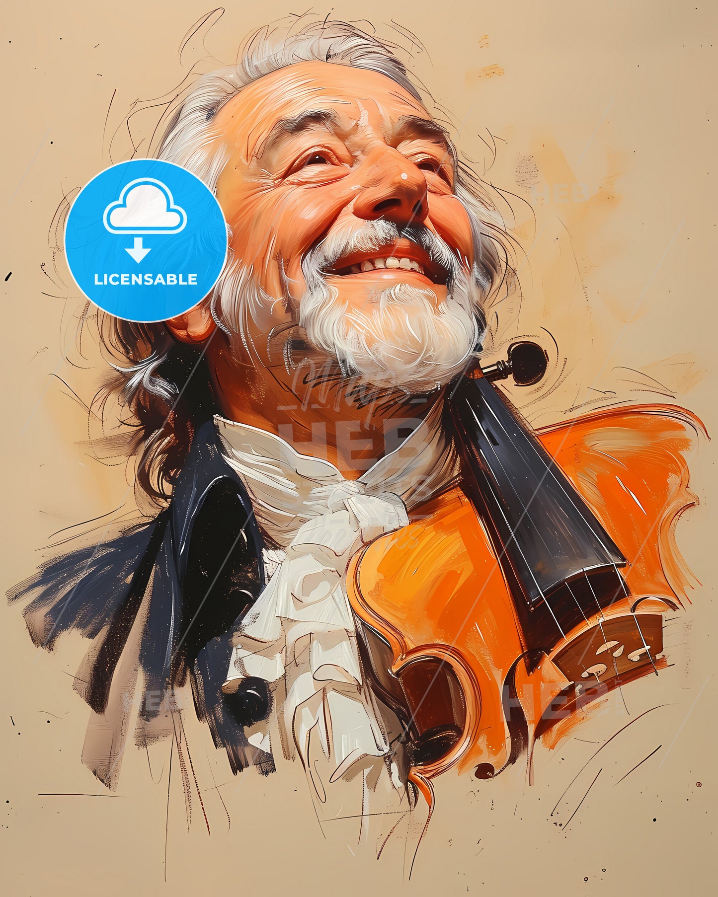 Giuseppe, Tartini, 1692 - 1770, a painting of a man with a violin