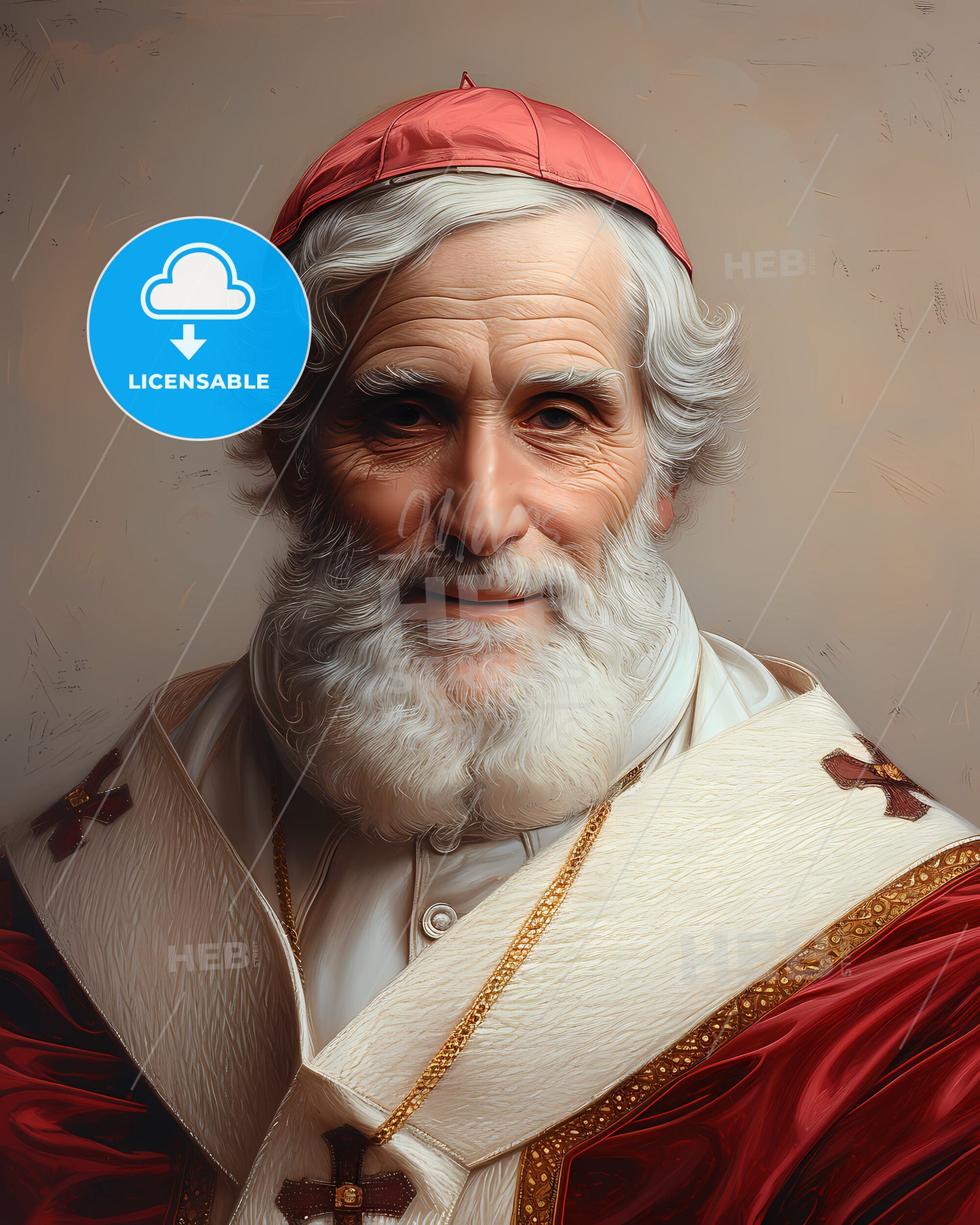 Pope Gregory I, Gregory the Great, 540 - 604, a man in a red hat and robe