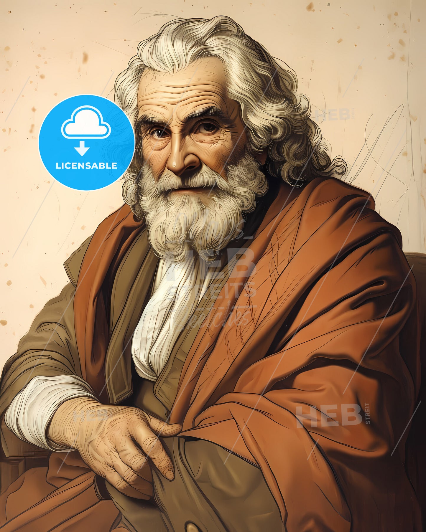 Johann David, Heinichen, 1683 - 1729, a man with white beard and long white hair