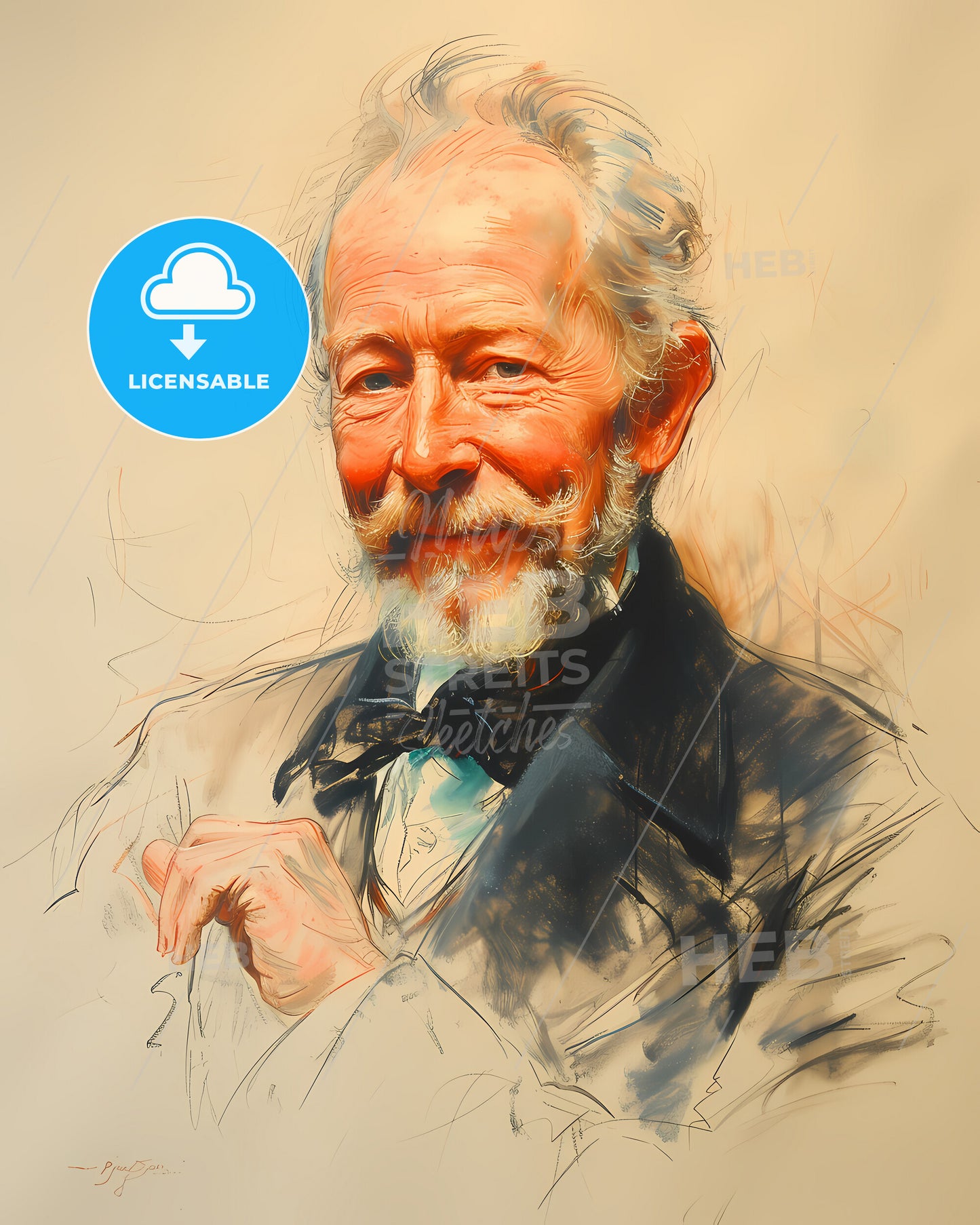 Pyotr Ilyich, Tchaikovsky, 1840 - 1893, a painting of a man with a beard