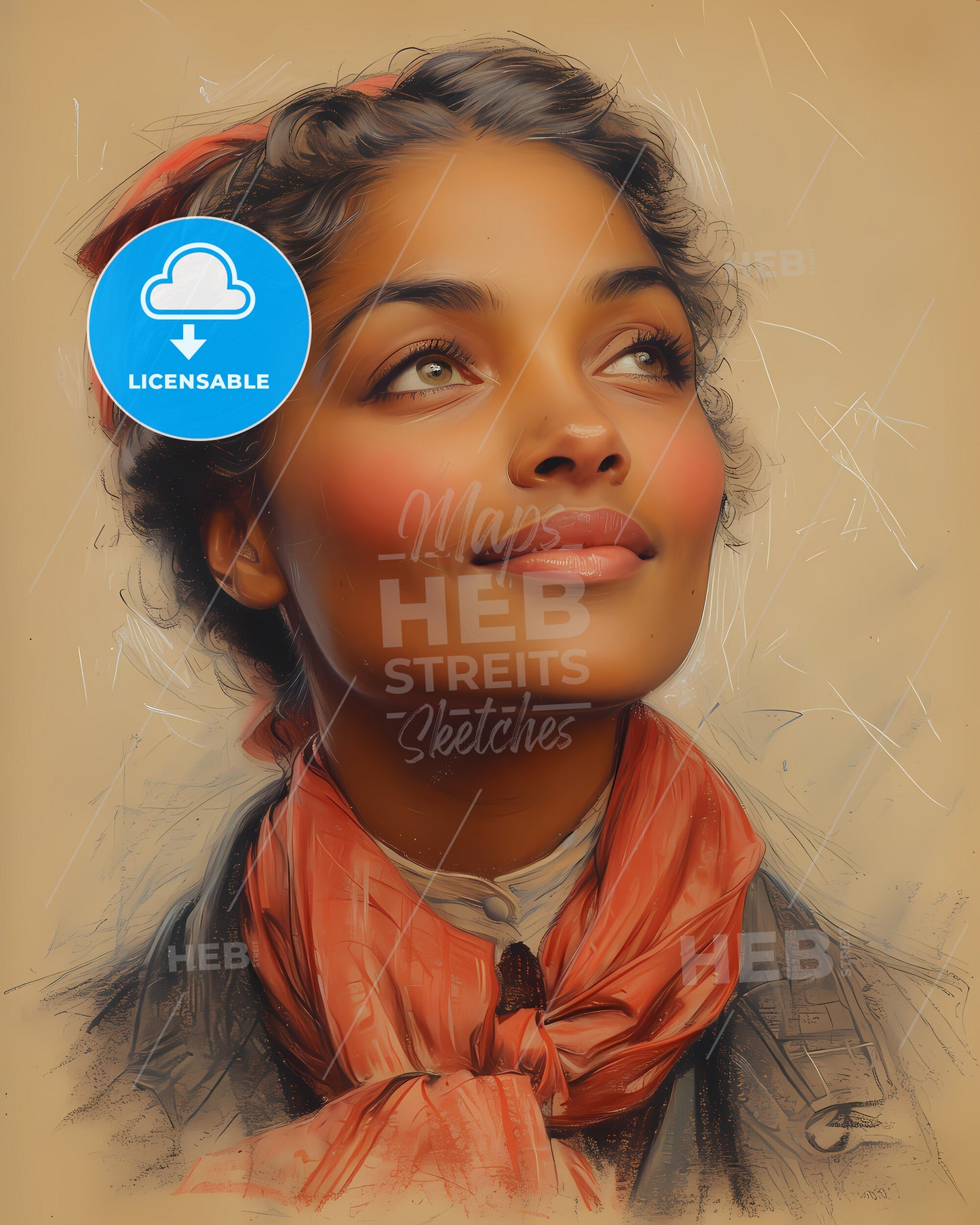 Mary, Seacole, 1805 - 1881, a woman looking up to the side