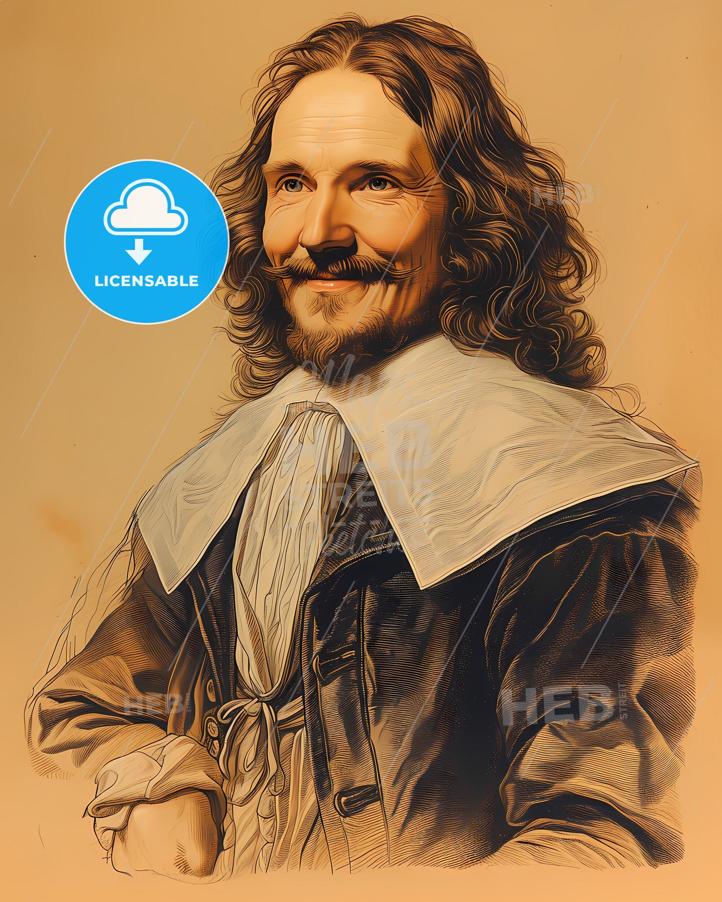 Pierre, de Fermat, 1601 - 1665, a man with long hair and a beard