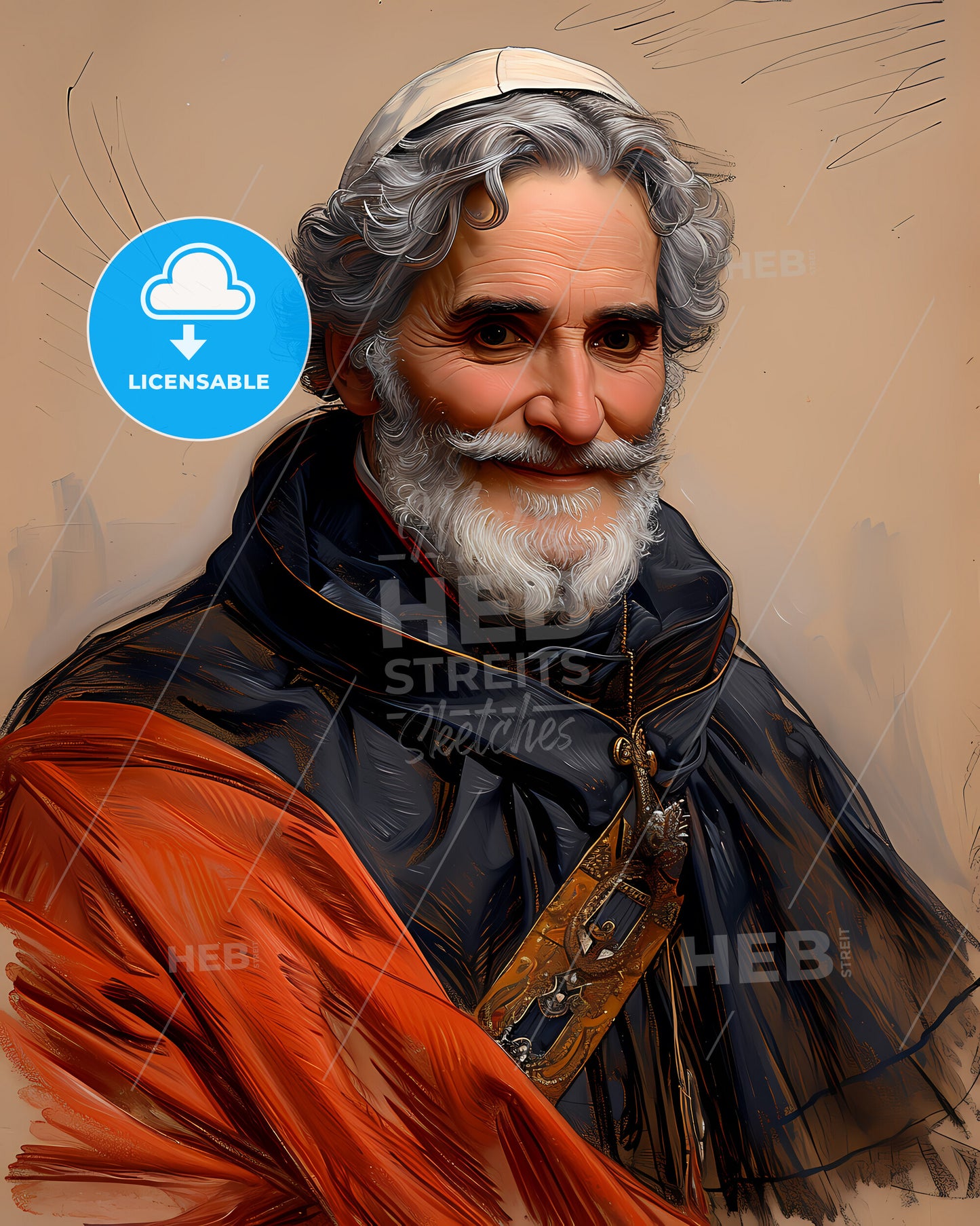 Pope, Innocent III, 1160 - 1216, a man with a beard and a black robe