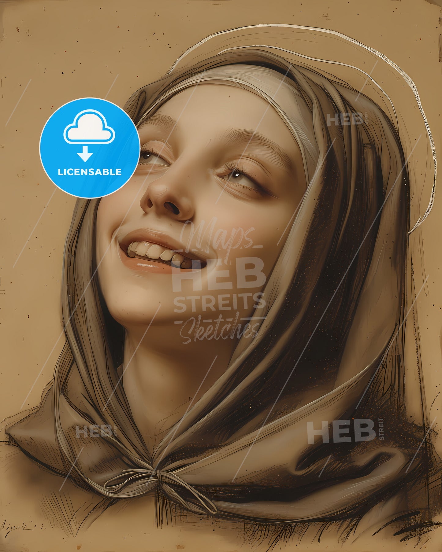 Mariana, Alcoforado, 1640 - 1723, a woman wearing a head scarf