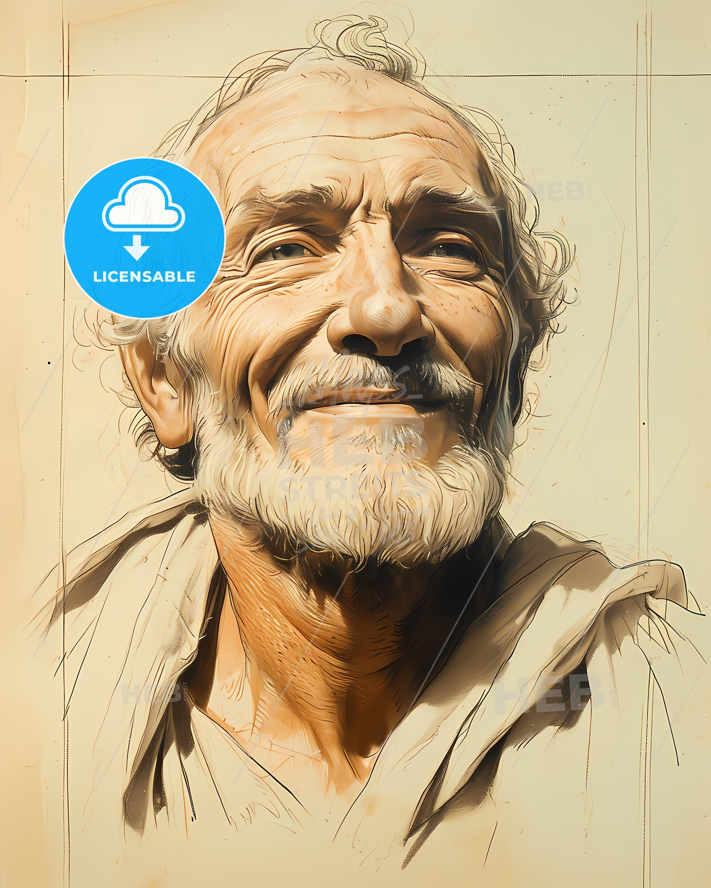 Boethius, c. 480 - 524/525, a drawing of a man smiling