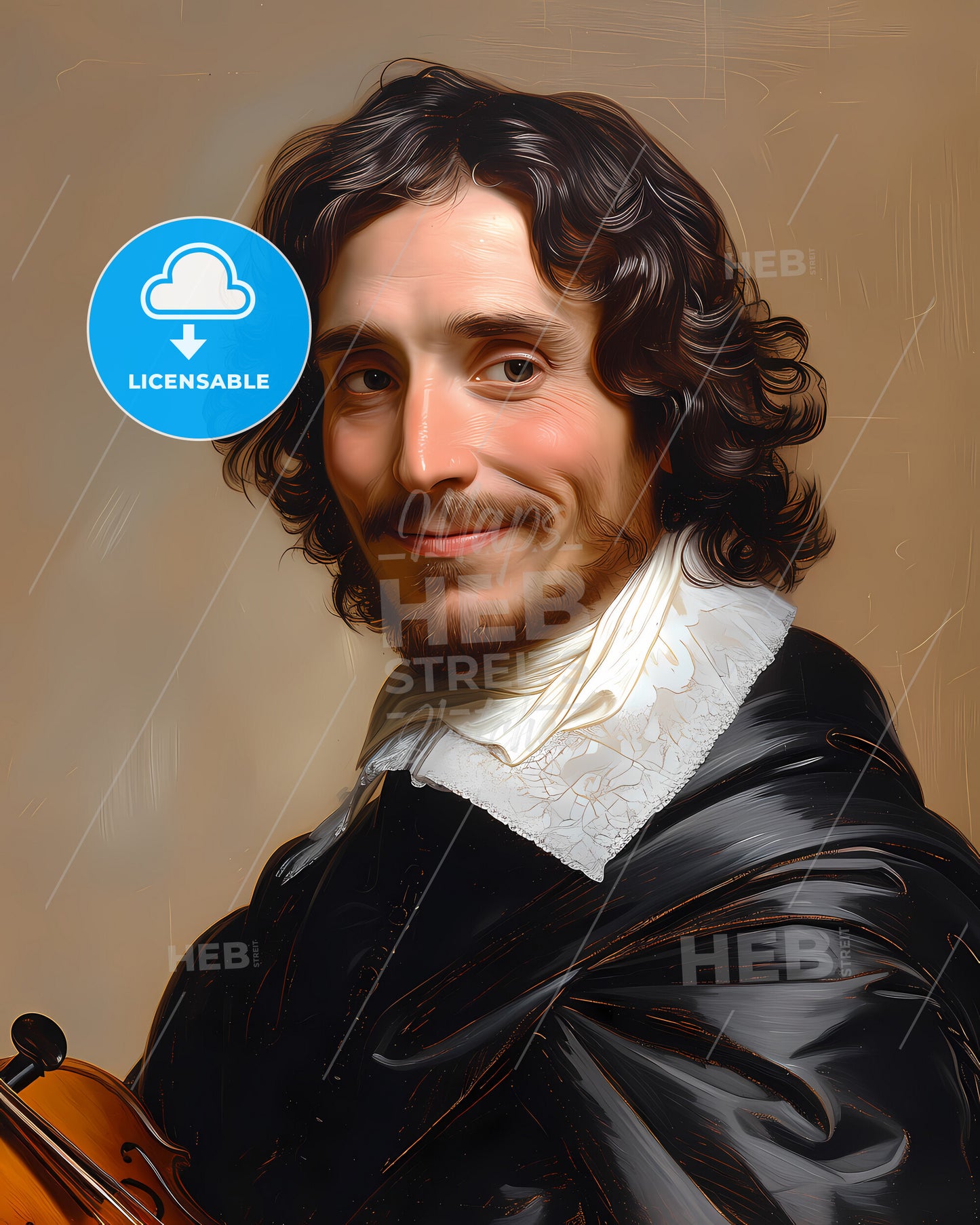 Giuseppe, Tartini, 1692 - 1770, a man with long hair and a black coat