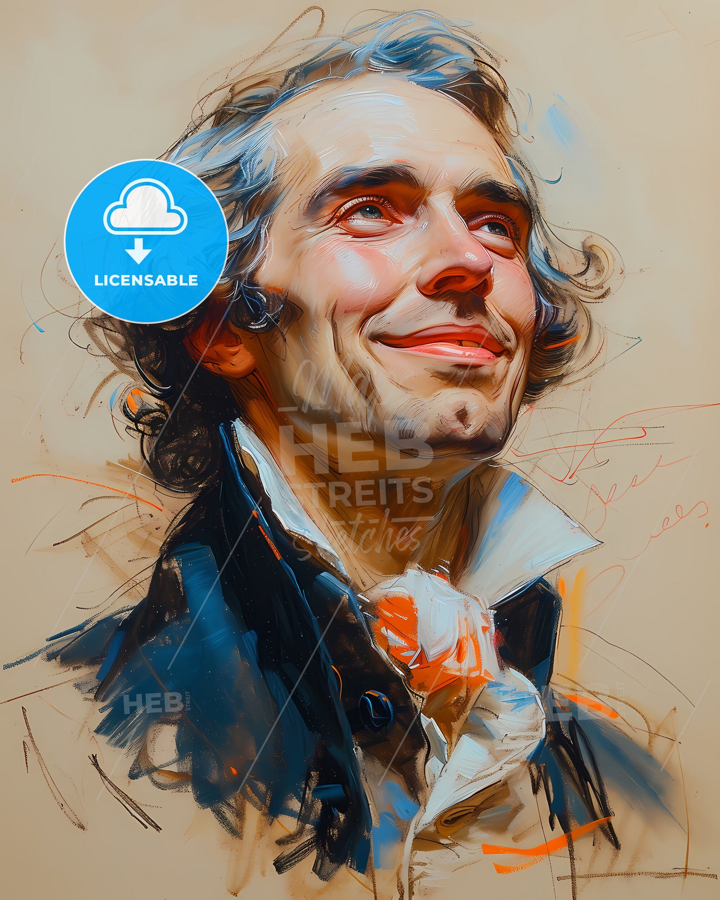 James, Madison, 1751 - 1836, a man looking up to the side