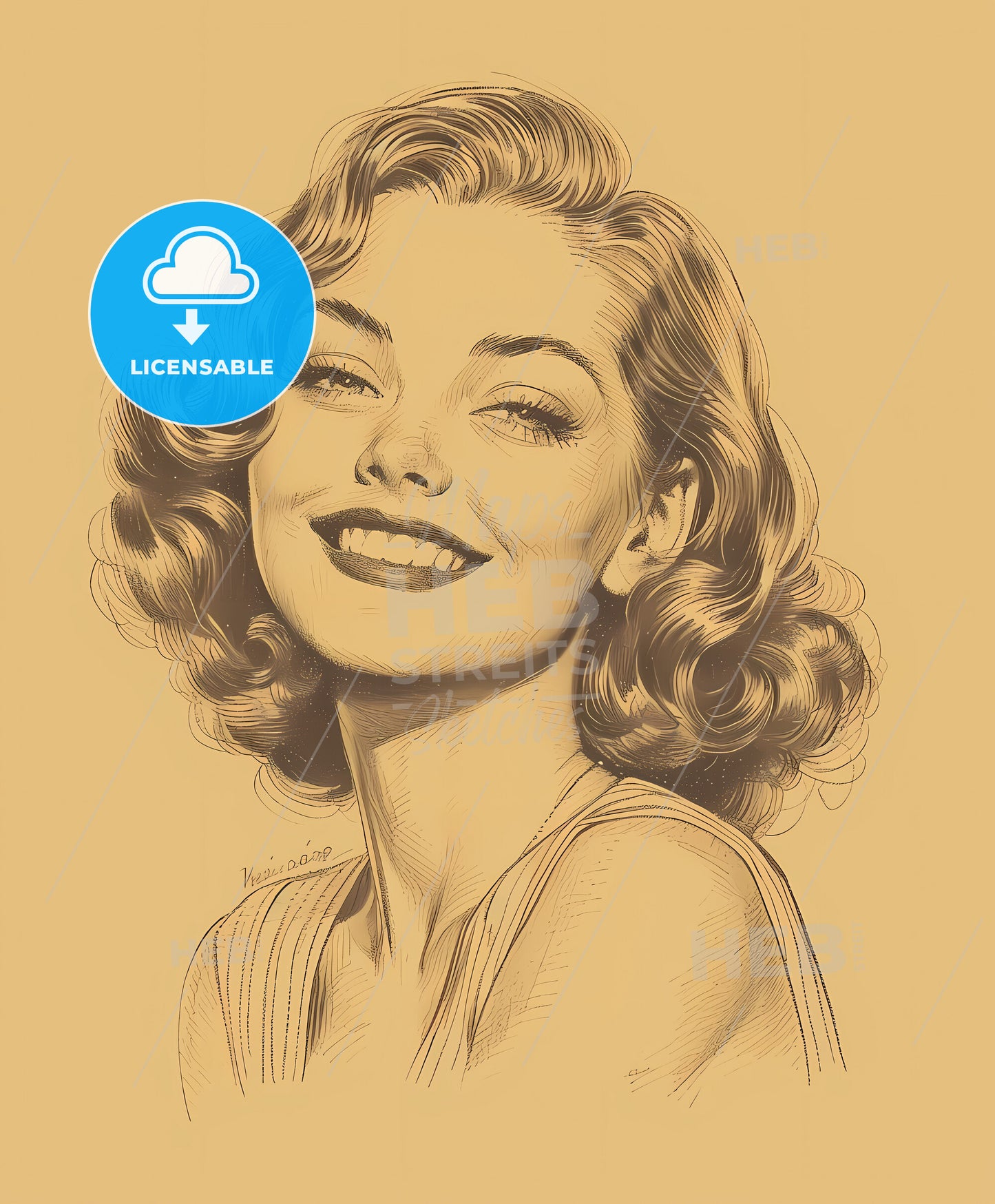 American, girl, smiling and winking, a woman with curly hair smiling