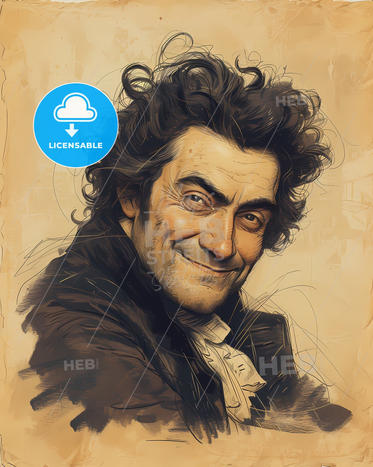 Henry, Purcell, 1659 - 1695, a man with nice hair