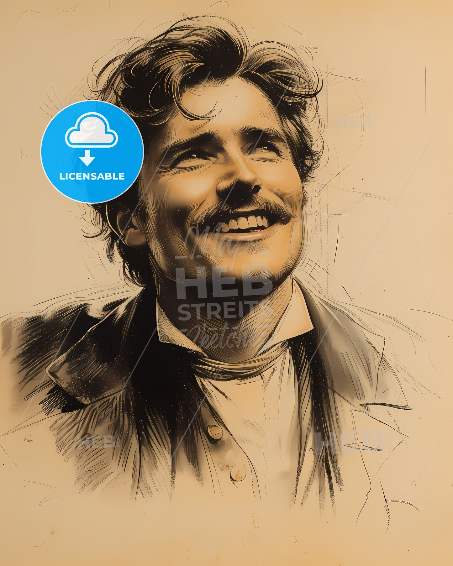 Henry Morton, Stanley, 1841 - 1904, a man with a mustache smiling