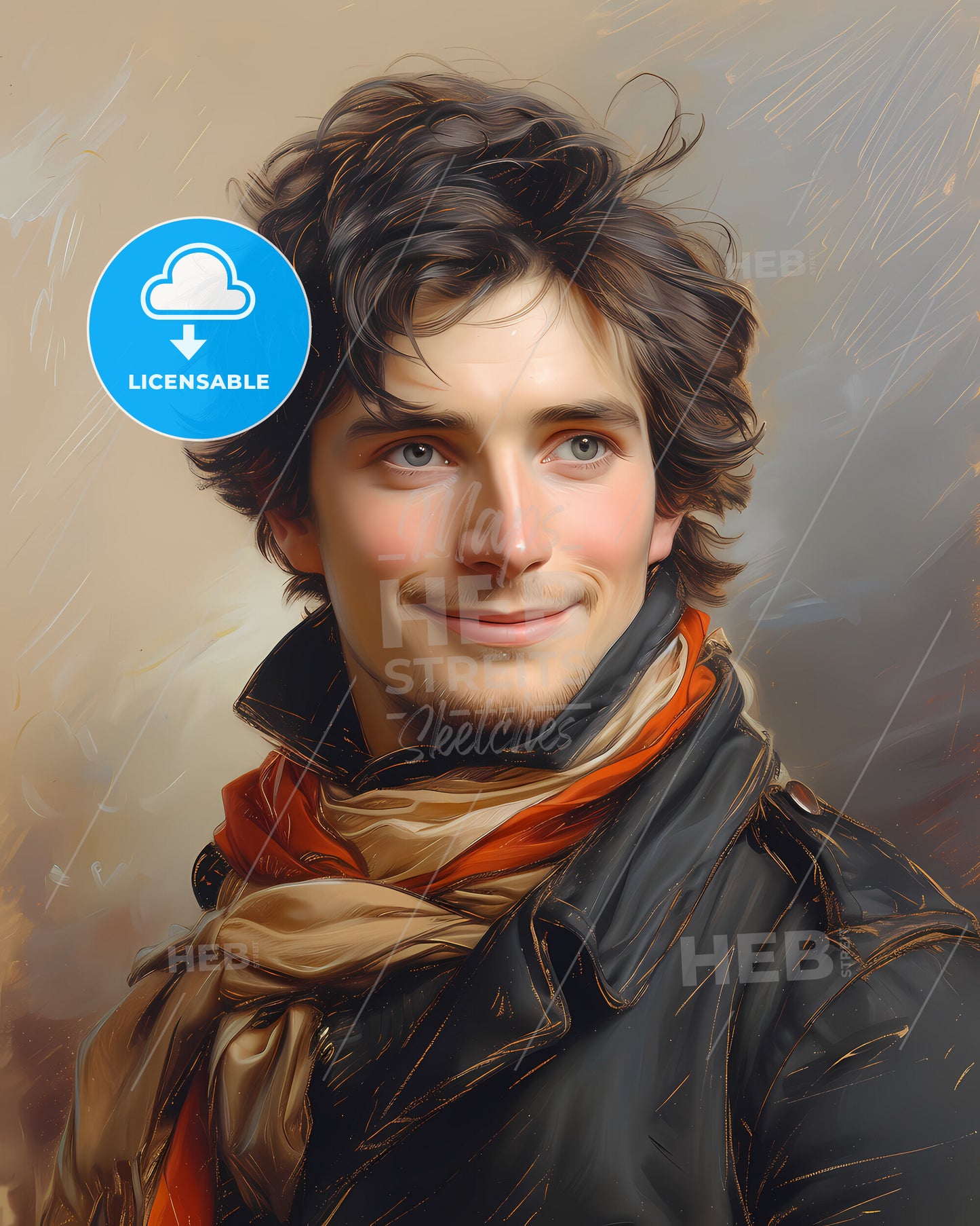 George, Nares, 1831 - 1915, a man with a scarf