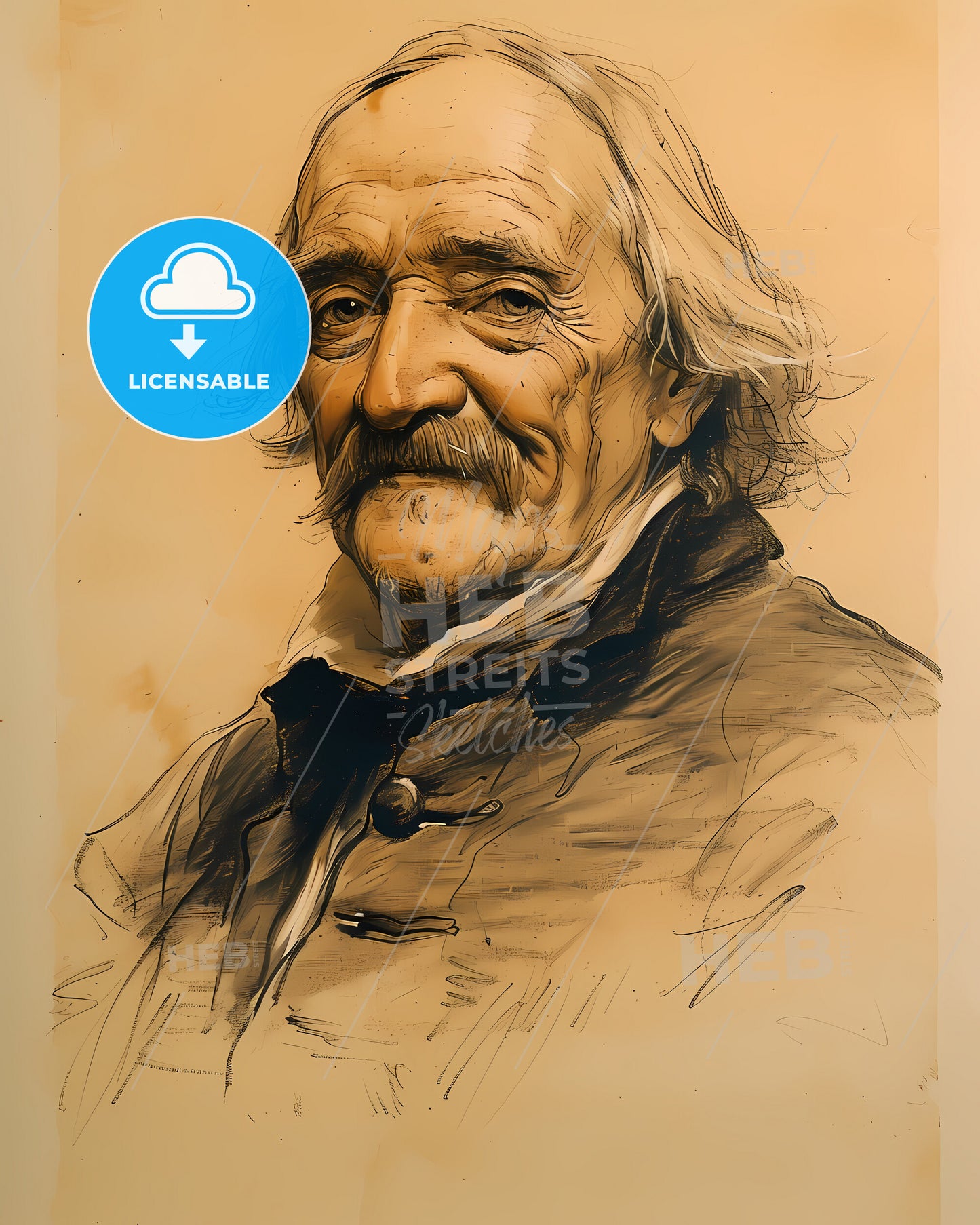 Thomas, Hobbes, 1588 - 1679, a drawing of a man