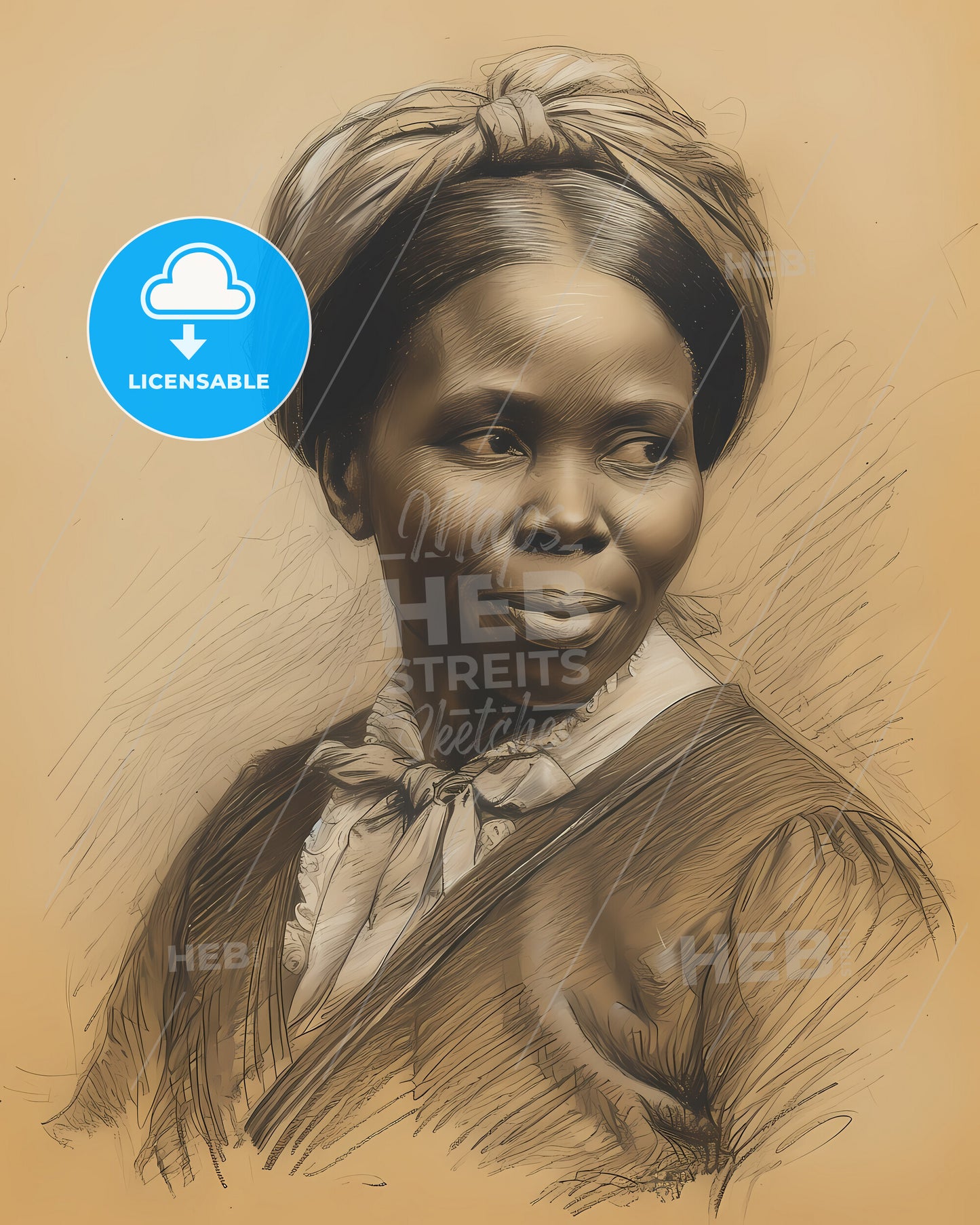 Harriet, Tubman, c. 1822 - 1913, a drawing of a woman