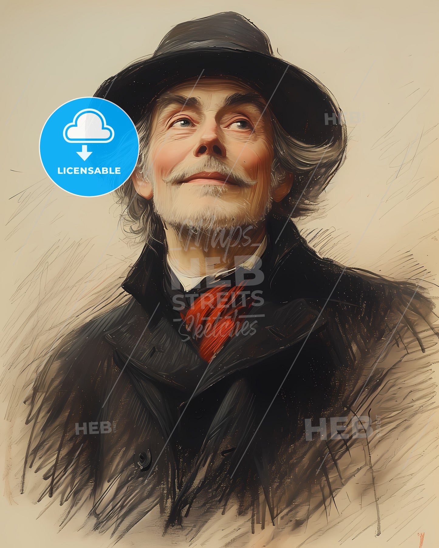 Benjamin, Rush, 1746 - 1813, a man in a hat looking up