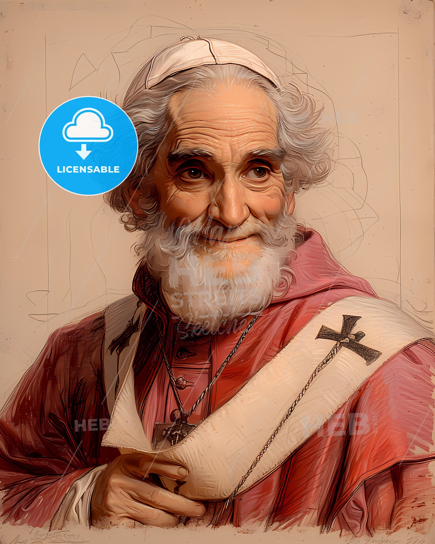 Pope Gregory I, Gregory the Great, 540 - 604, a man in a red robe