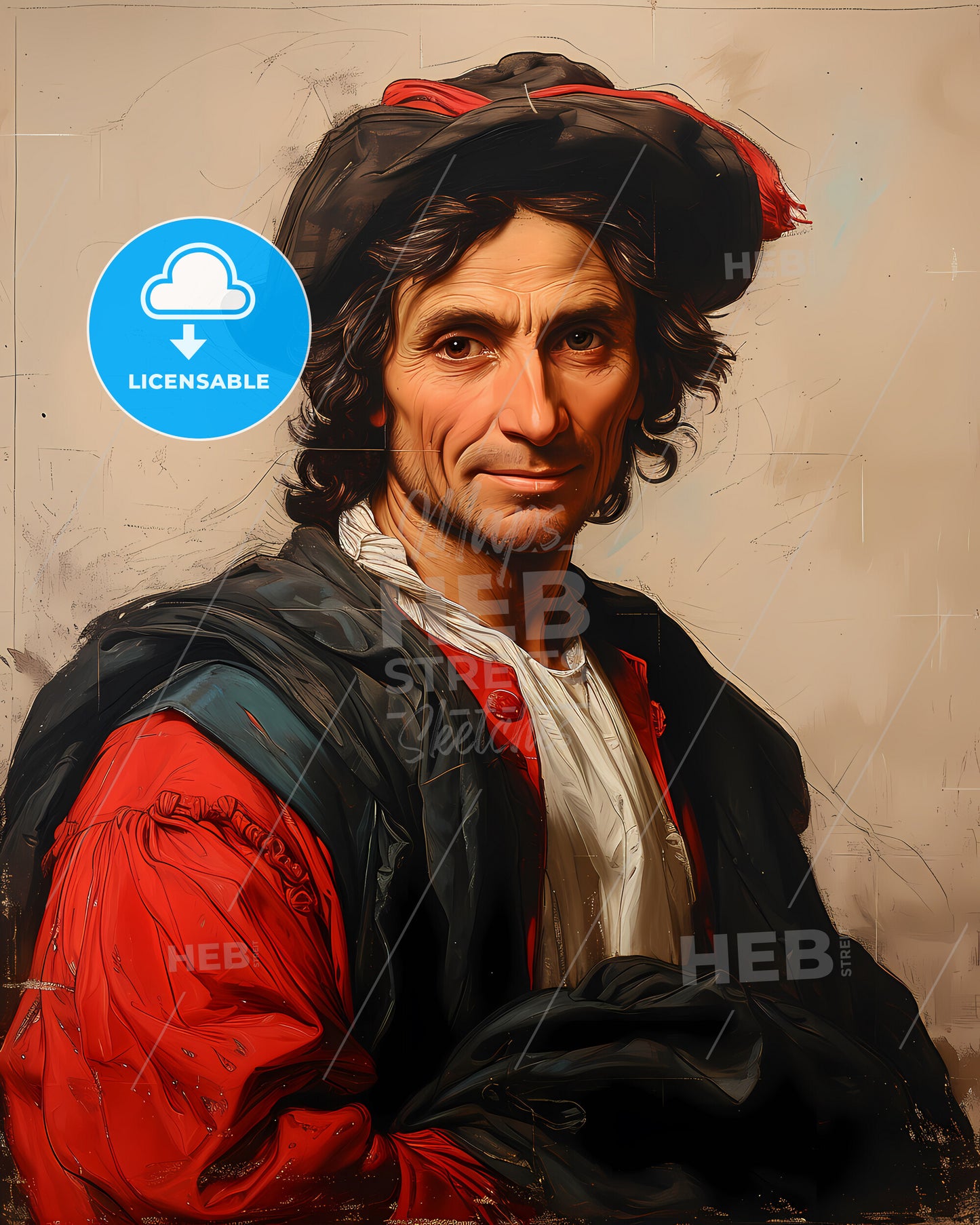 Christopher, Columbus, 1451 - 1506, a painting of a man wearing a hat