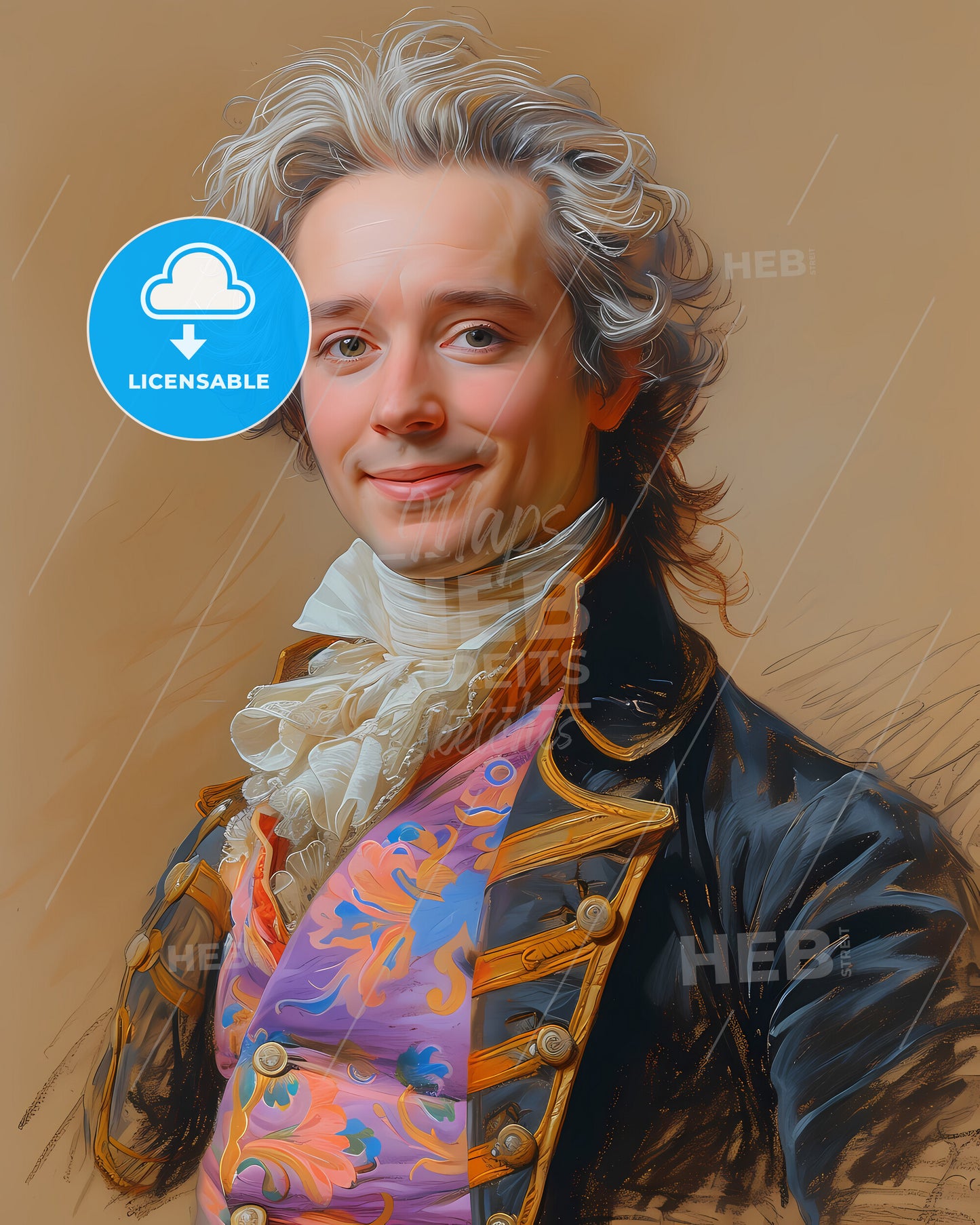 King of France, Louis XV, 1710 - 1774, a man in a garment