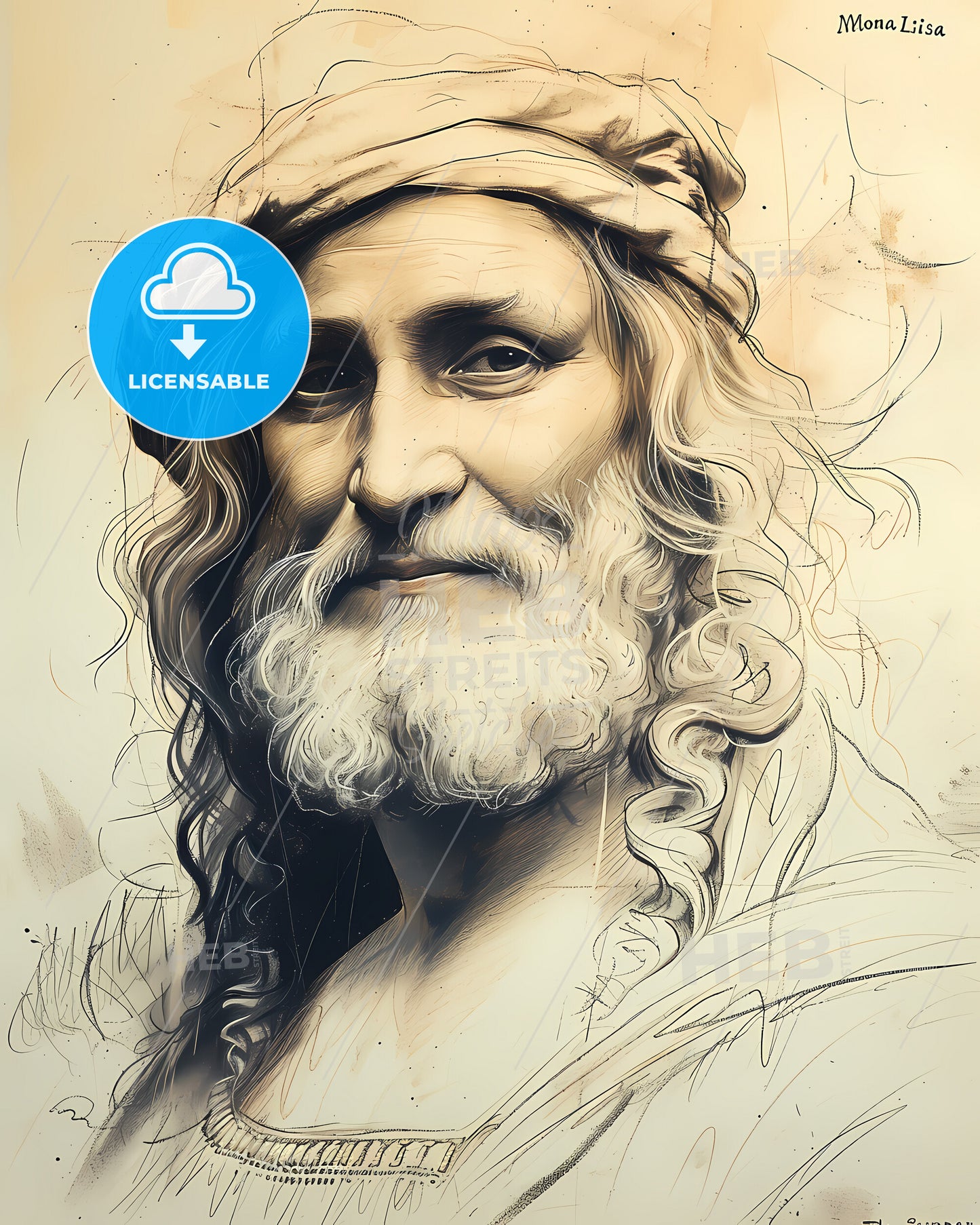 Leonardo, da Vinci, 1452 - 1519, a drawing of a man with a beard