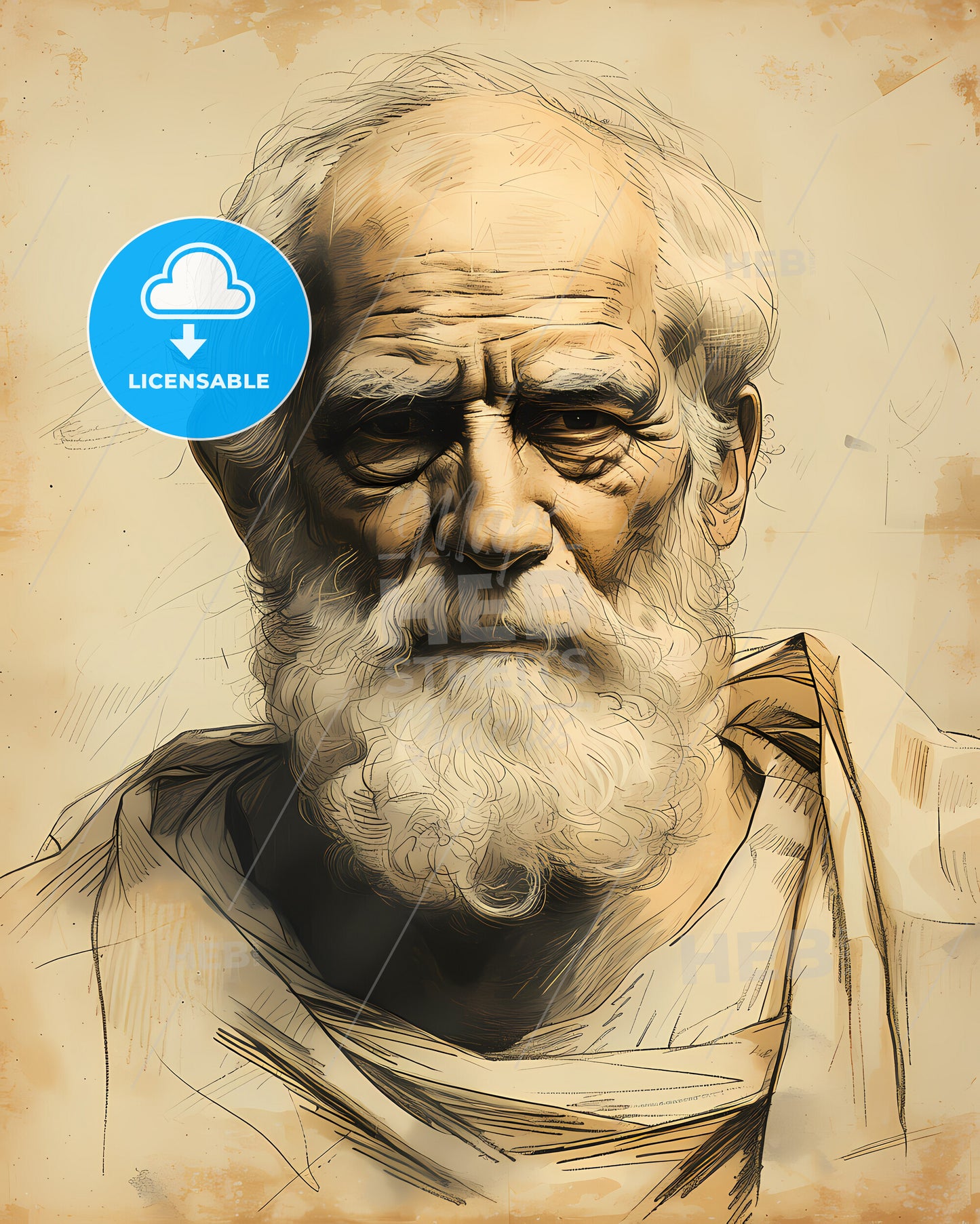 Thales, c. 624-623 BC - c. 546-545 BC, a man with a beard