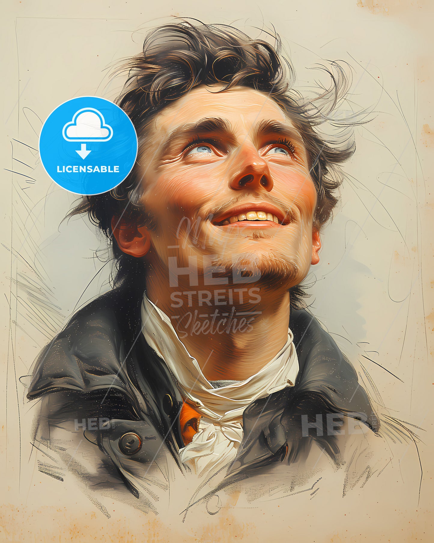 Edward, Whymper, 1840 - 1911, a man looking up to the sky