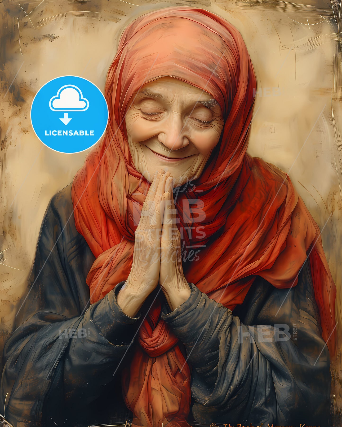 Margery, Kempe, c. 1373 - c. 1438, a woman with a red scarf and a red head scarf