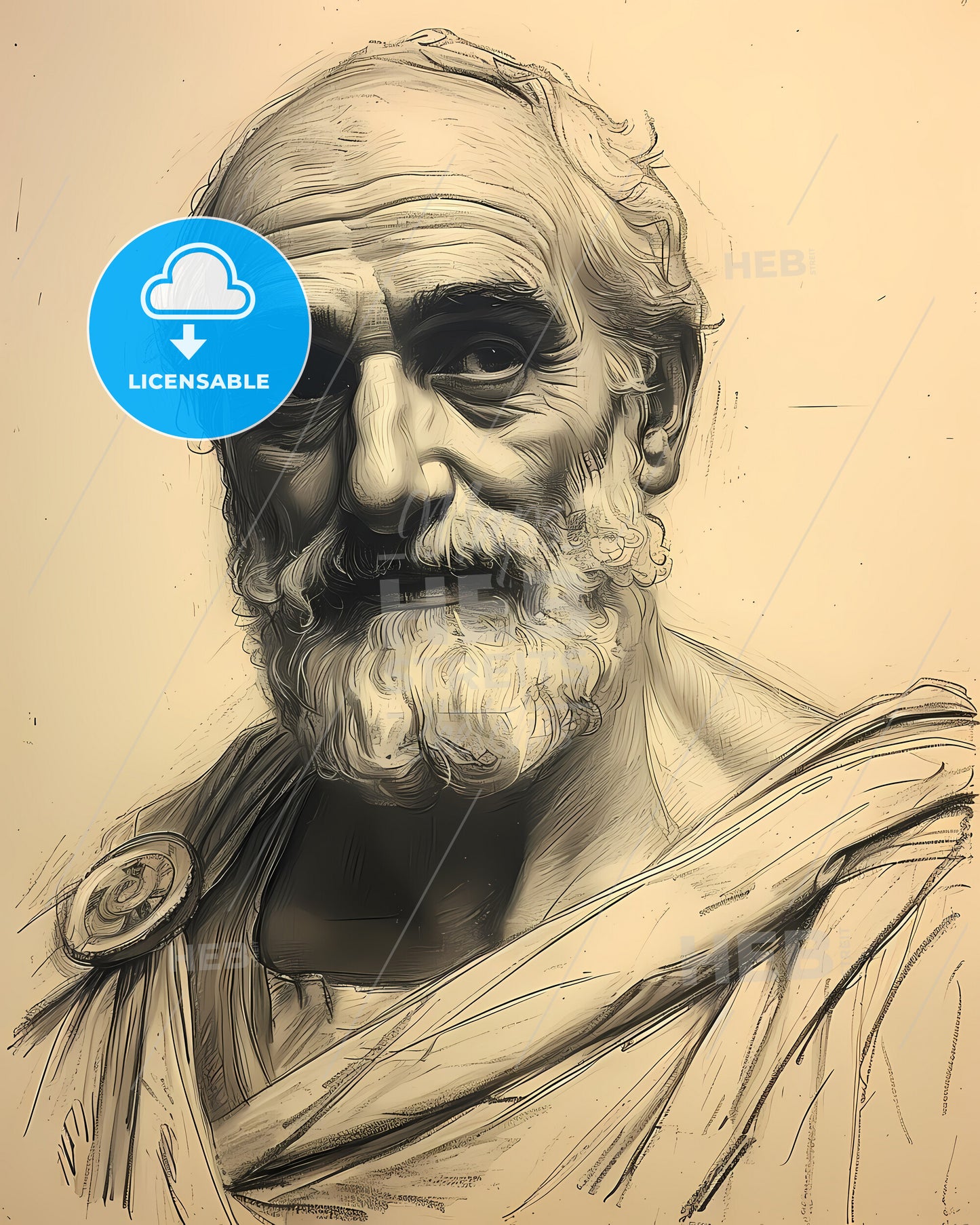 Solon, c. 638 BCE - c. 558 BCE, a man with a beard