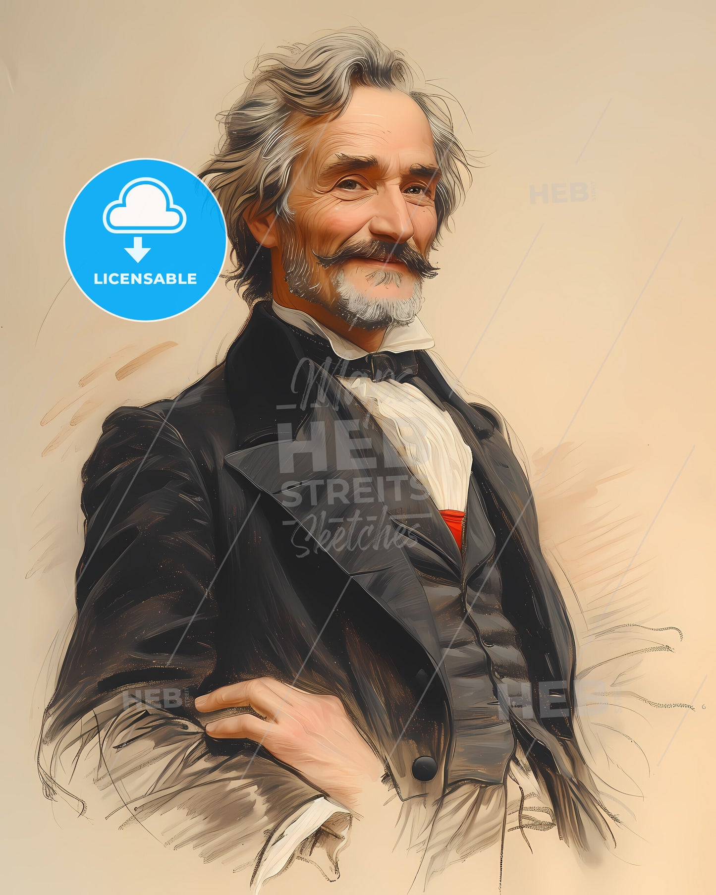 Charles, Baudelaire, 1821 - 1867, a man with a mustache and a beard wearing a suit