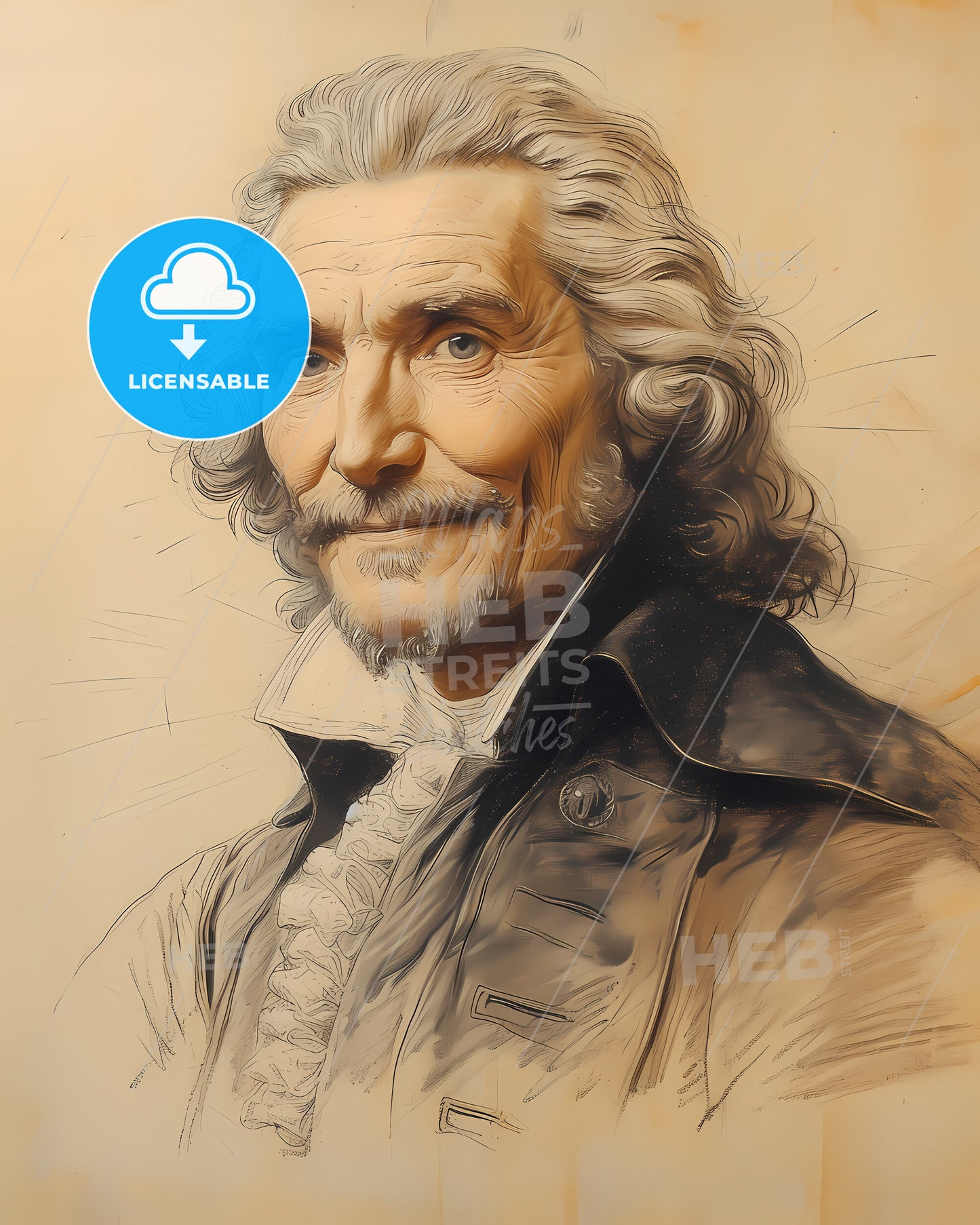 James, Bruce, 1730 - 1794, a man with long hair and a beard