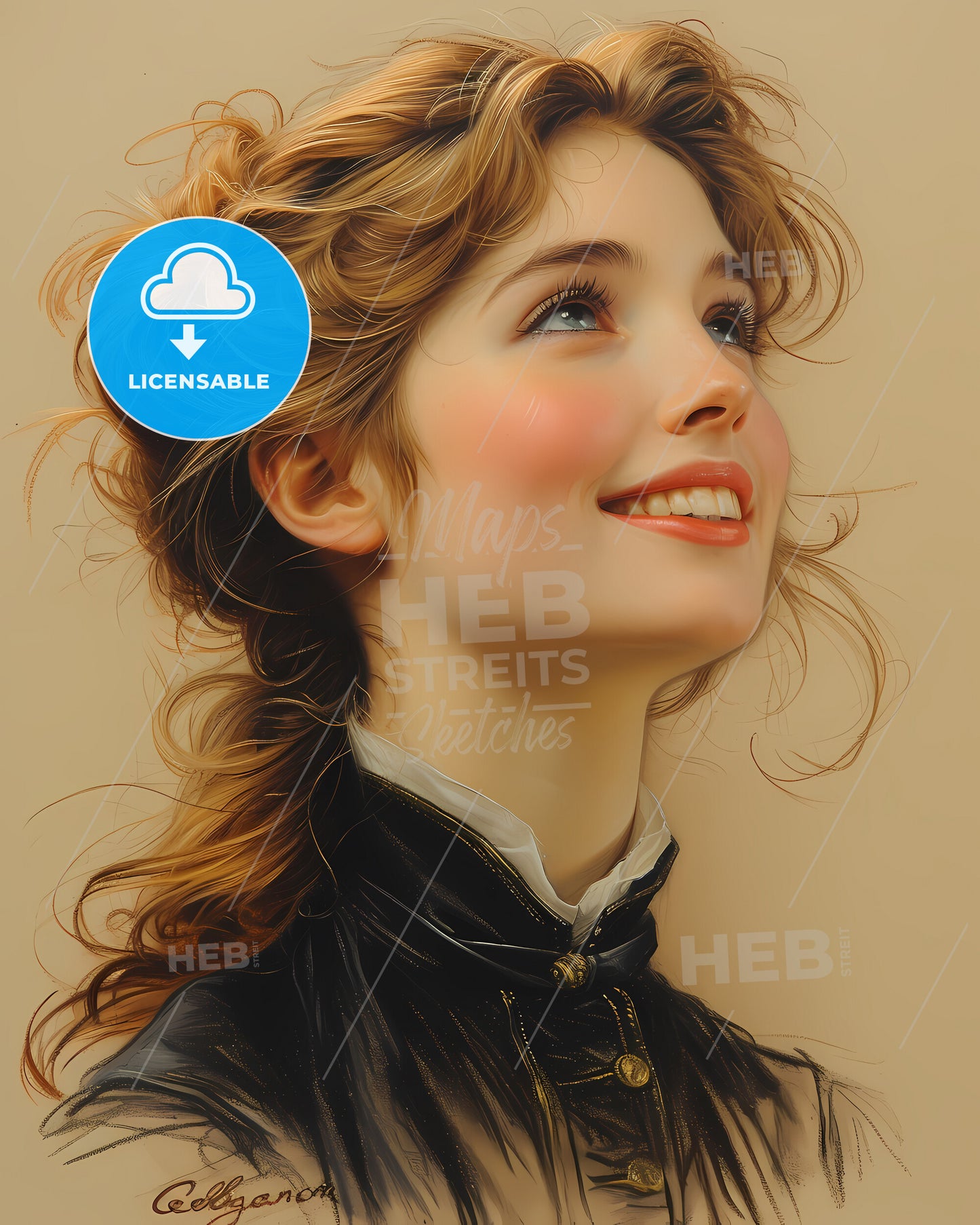 Elizabeth, Garrett Anderson, 1836 - 1917, a woman looking up to the side