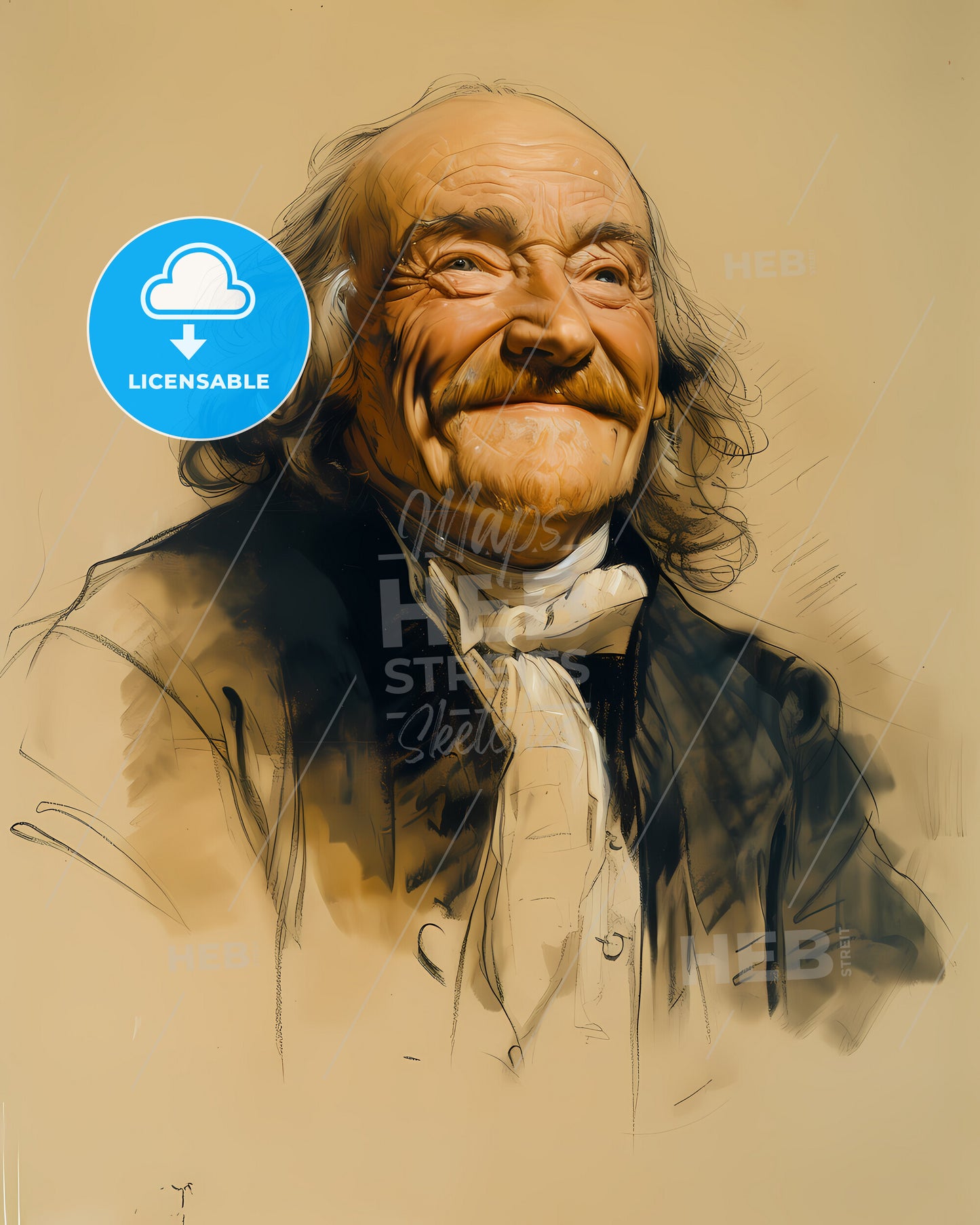 Thomas, Browne, 1605 - 1682, a man with a mustache and beard