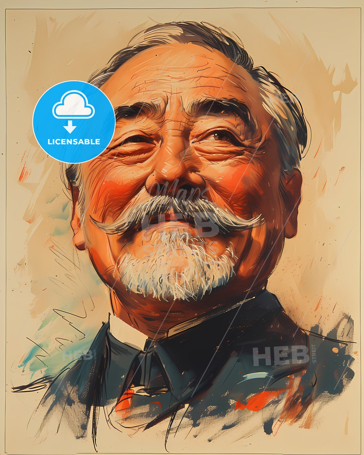 Emperor Meiji, Mutsuhito, 1852 - 1912, a man with a mustache