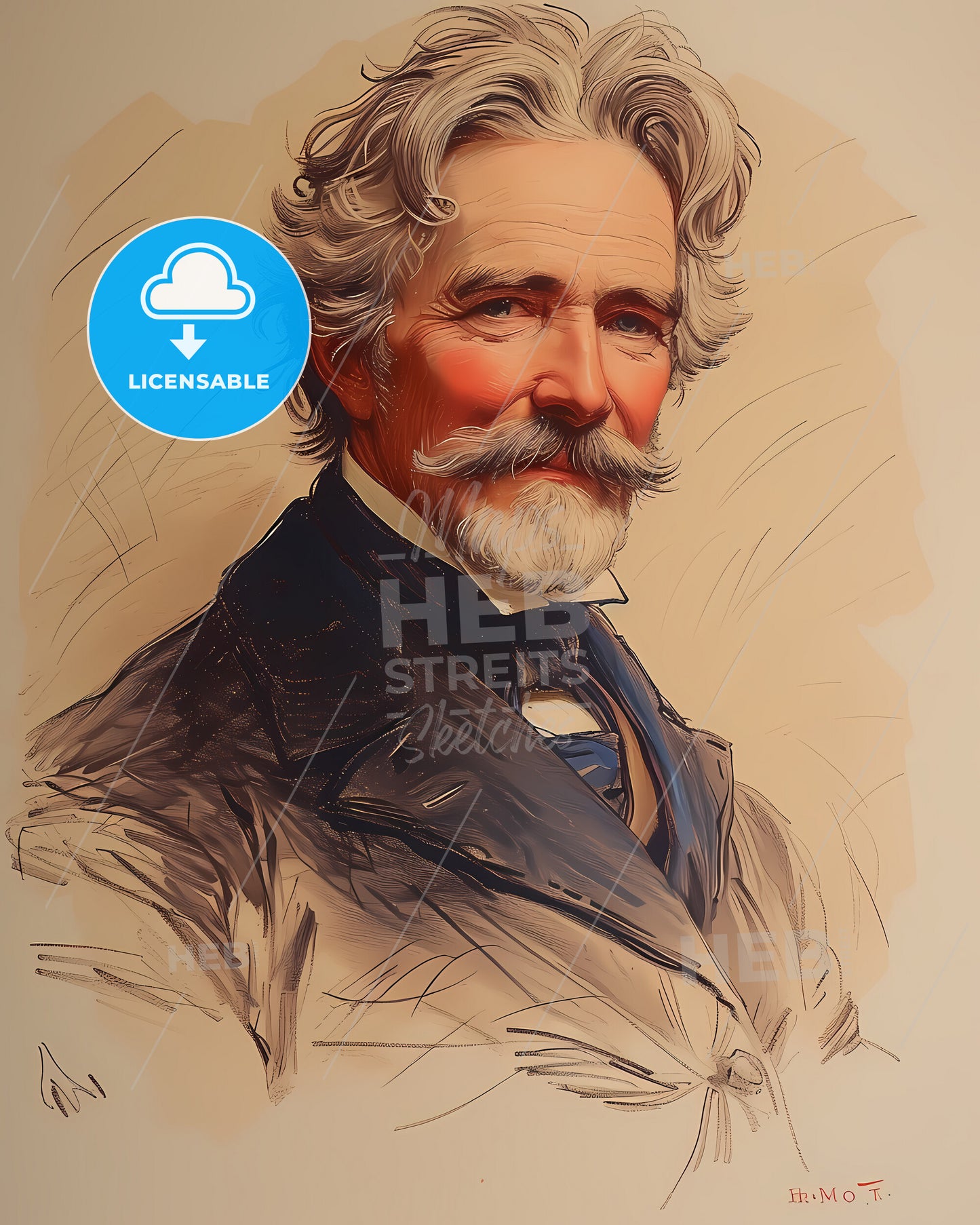 Henry Morton, Stanley, 1841 - 1904, a man with a mustache and beard