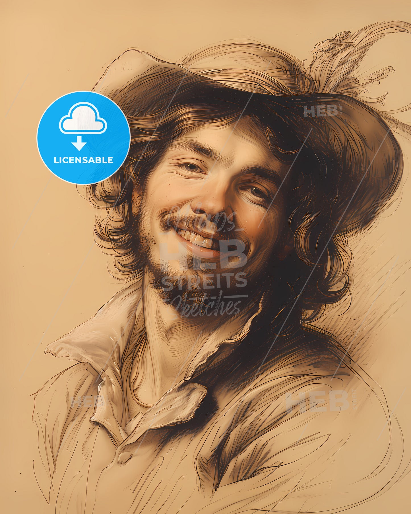 Jan Janszoon, Struys, c. 1629 - 1694, a man wearing a hat